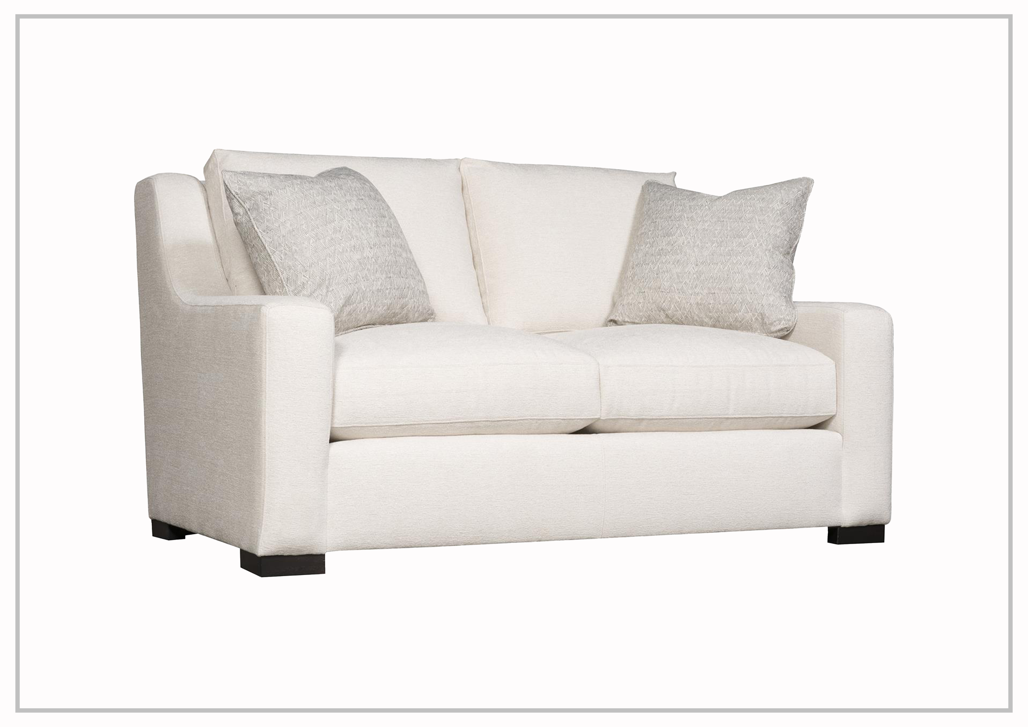 Bernhardt Germain Fabric Loveseat with Spring Down Cushions - Comfortable Small Sofa for Living Room, Bedroom & Apartment - Perfect for Relaxing, Reading & Entertaining Guests