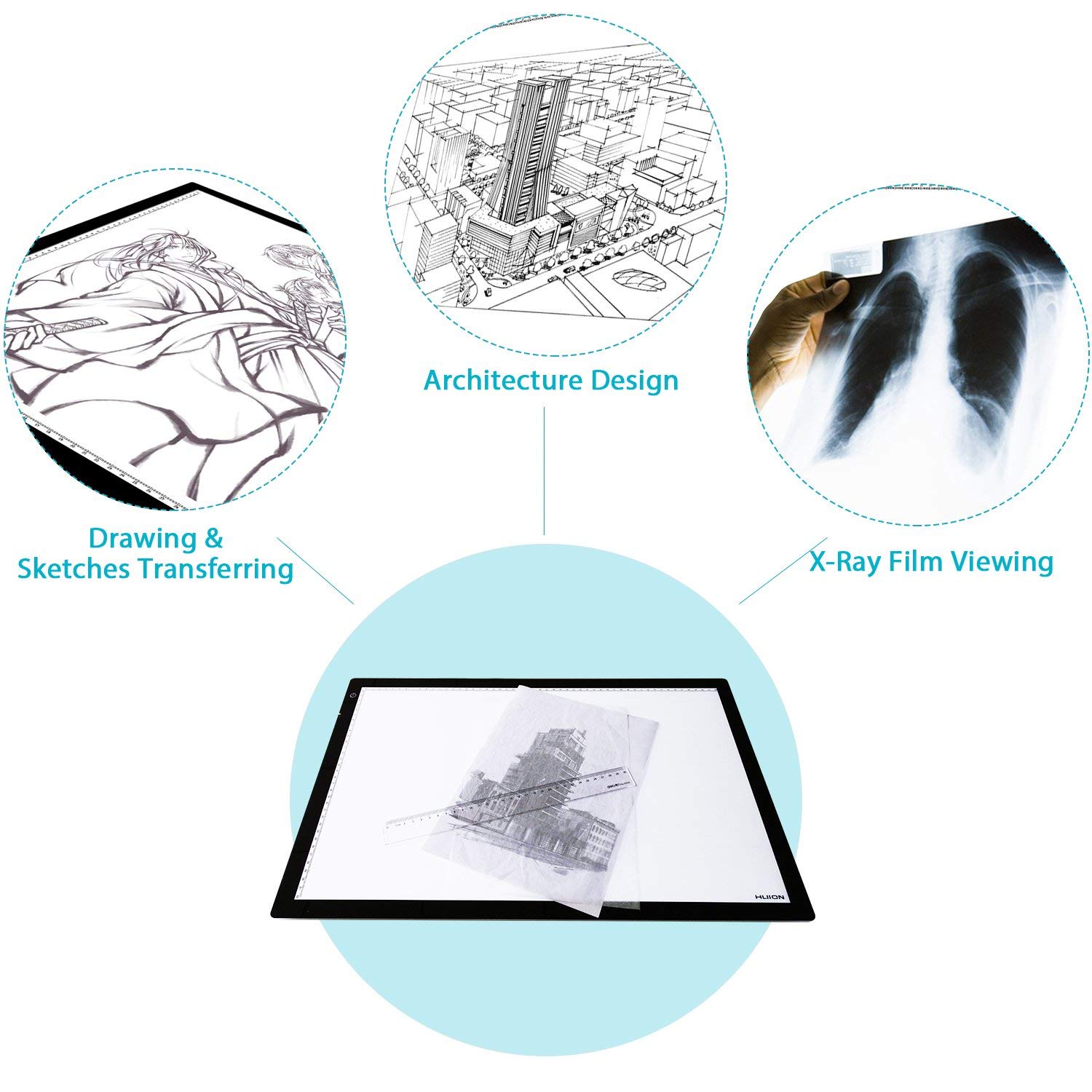 HUION A2 Large LED Light Box for Tracing & Drawing - 20.47