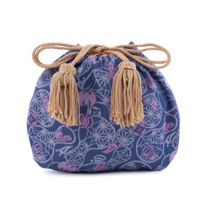 Nishijin Ori Small Drawstring Bag - Handmade Japanese Traditional Craft Purse from Kyoto | Perfect for Halloween Costumes, Cosplay & Gift Giving