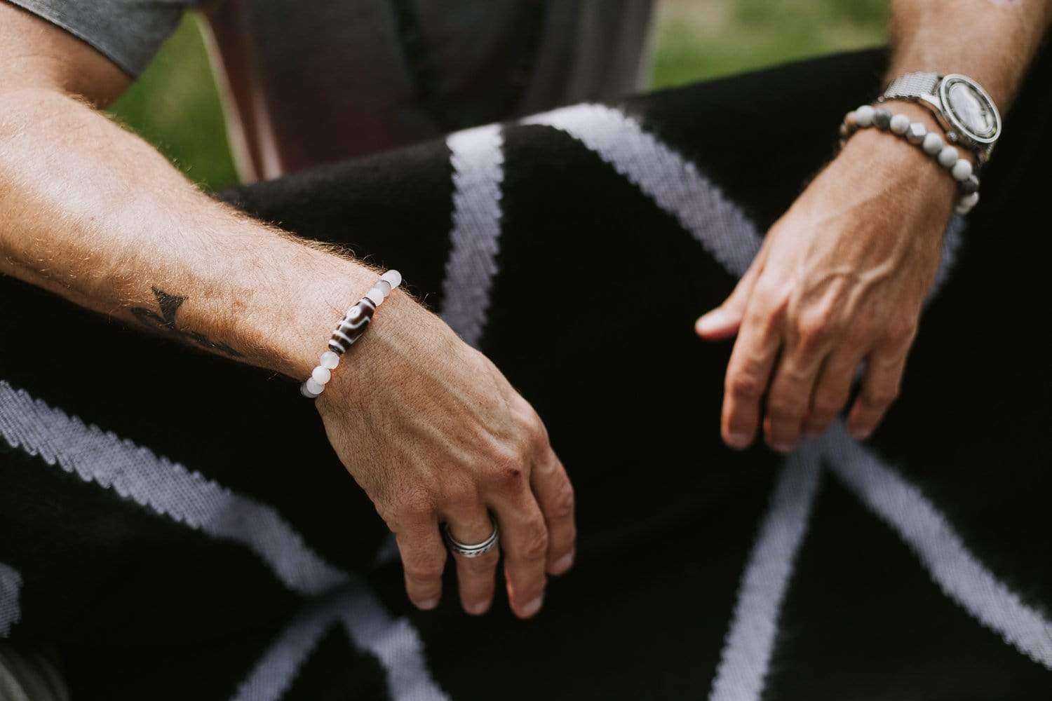 Harmony Dzi Bead Bracelet - Tibetan Buddhist Protection & Good Luck Jewelry for Men & Women - Perfect for Meditation, Yoga & Spiritual Healing