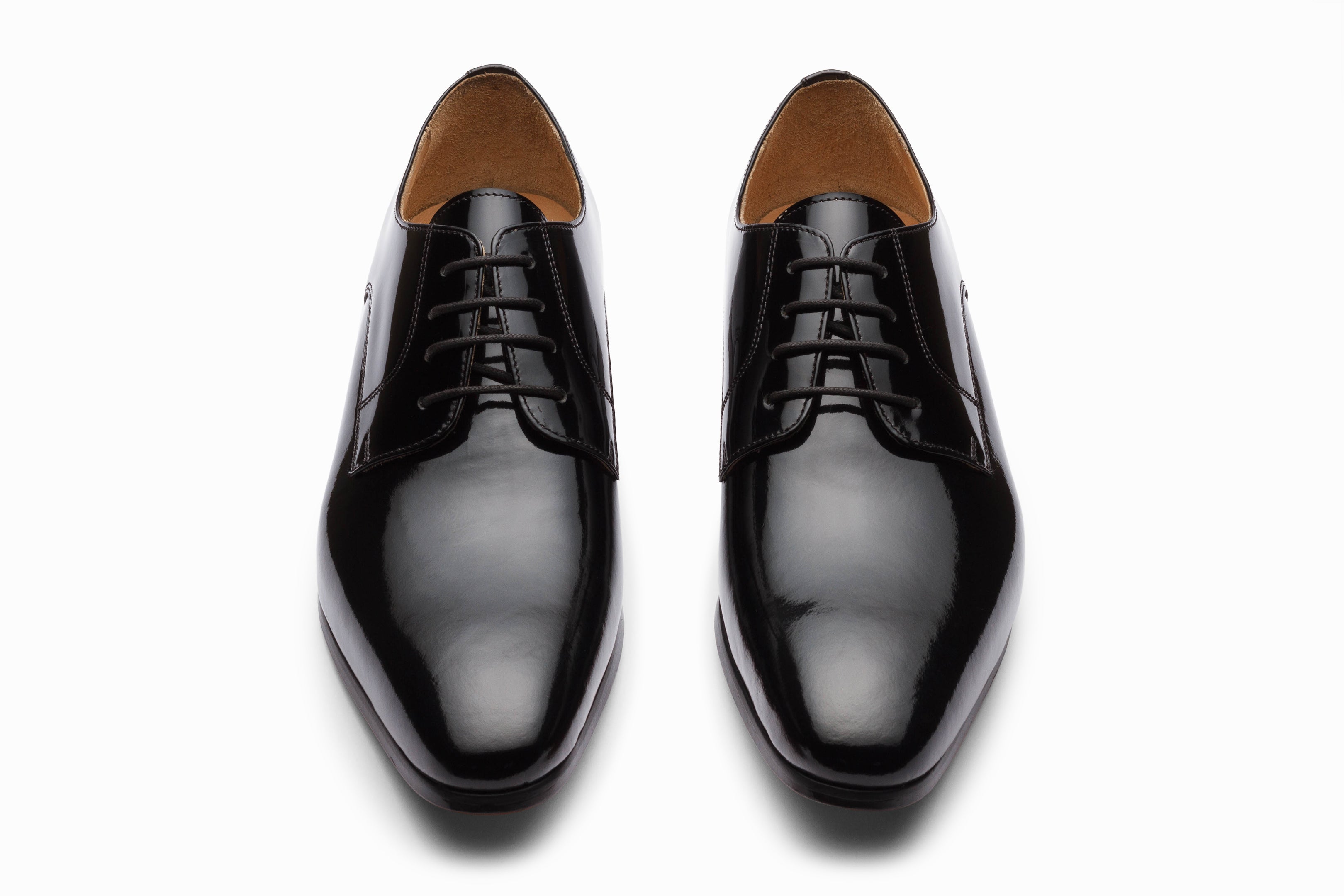 Classic Black Patent Leather Derby Shoes for Men - Stylish & Comfortable Formal Footwear for Office, Business & Special Occasions