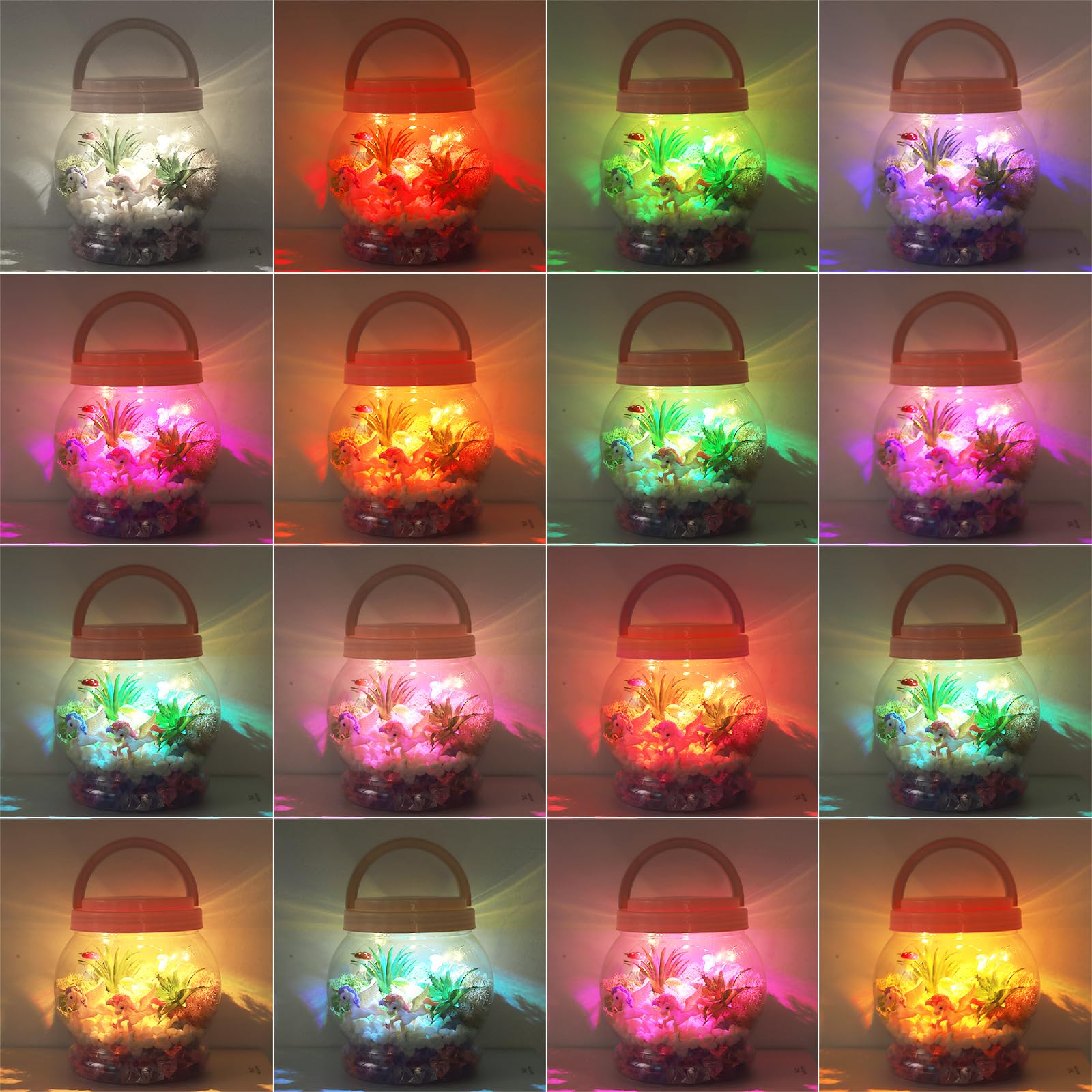 Magical DIY Unicorn Terrarium Kit with LED Night Light & Remote - Creative Arts and Crafts Gift for Girls Age 4-12 | Birthday Present, Kids Room Decor, STEM Learning Activity, Bedtime Night Light for Children's Bedrooms
