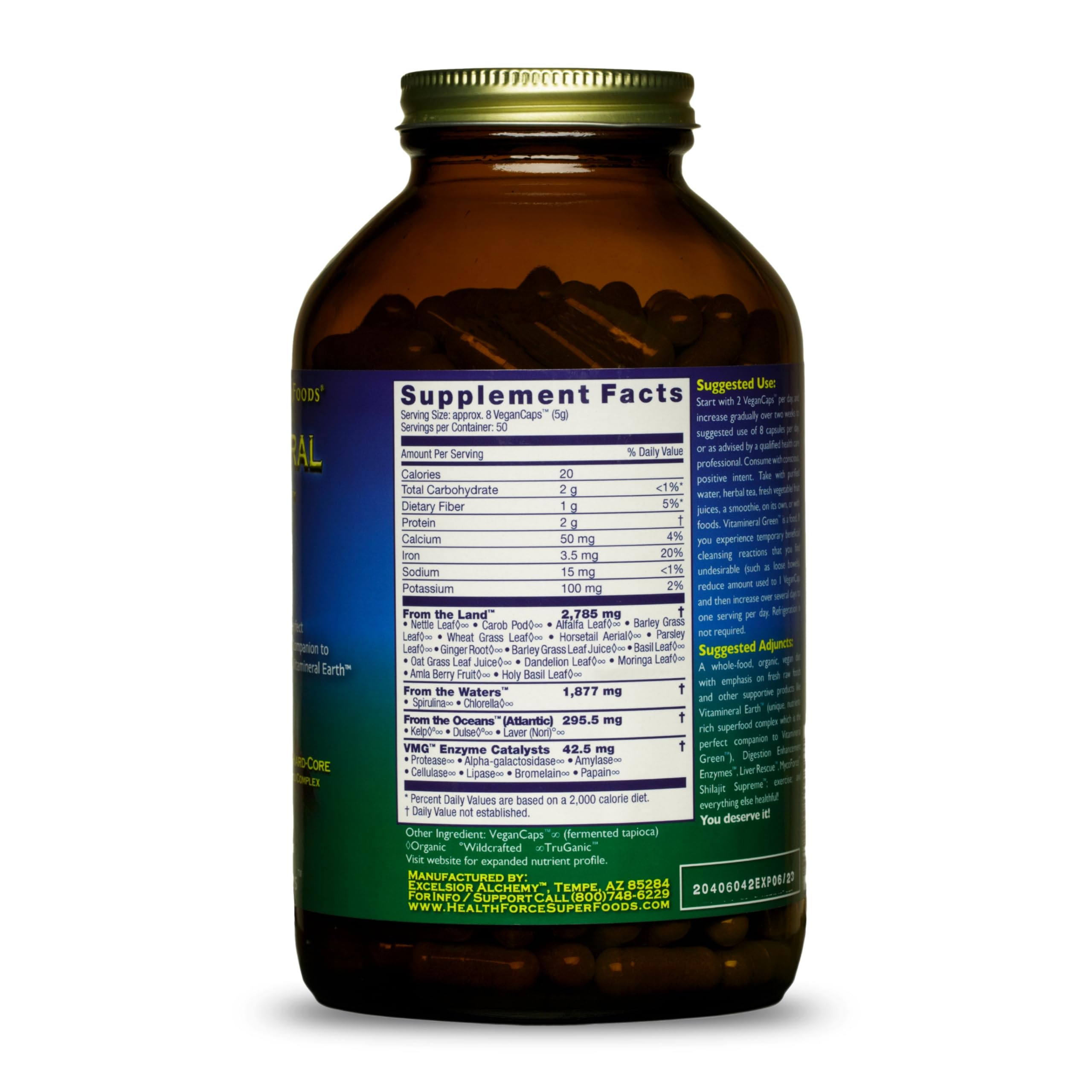 HealthForce SuperFoods Vitamineral Green - Organic Mineral & Vitamin Supplement for Immune, Thyroid & Energy Support - Vegan, Gluten-Free Green Superfood Powder with Natural Ingredients - 400 Capsules (Pack of 3) - Perfect for Daily Wellness, Detox & Athletic Performance