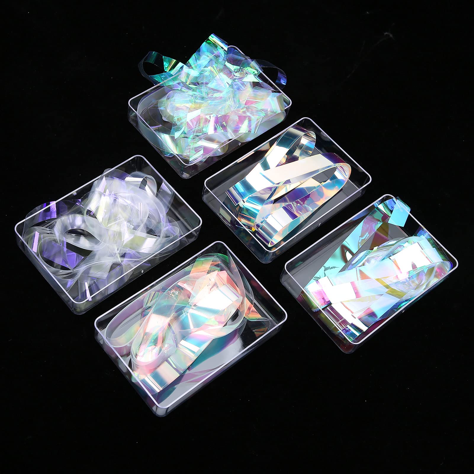5 Box Nail Art Cellophane Stickers - 1x50cm Glass Paper Nail Decals for Women, Mothers & Wives | Perfect Gift for Nail Shops, Home Manicures & Pedicures | Great for DIY Nail Art, Parties & Special Occasions