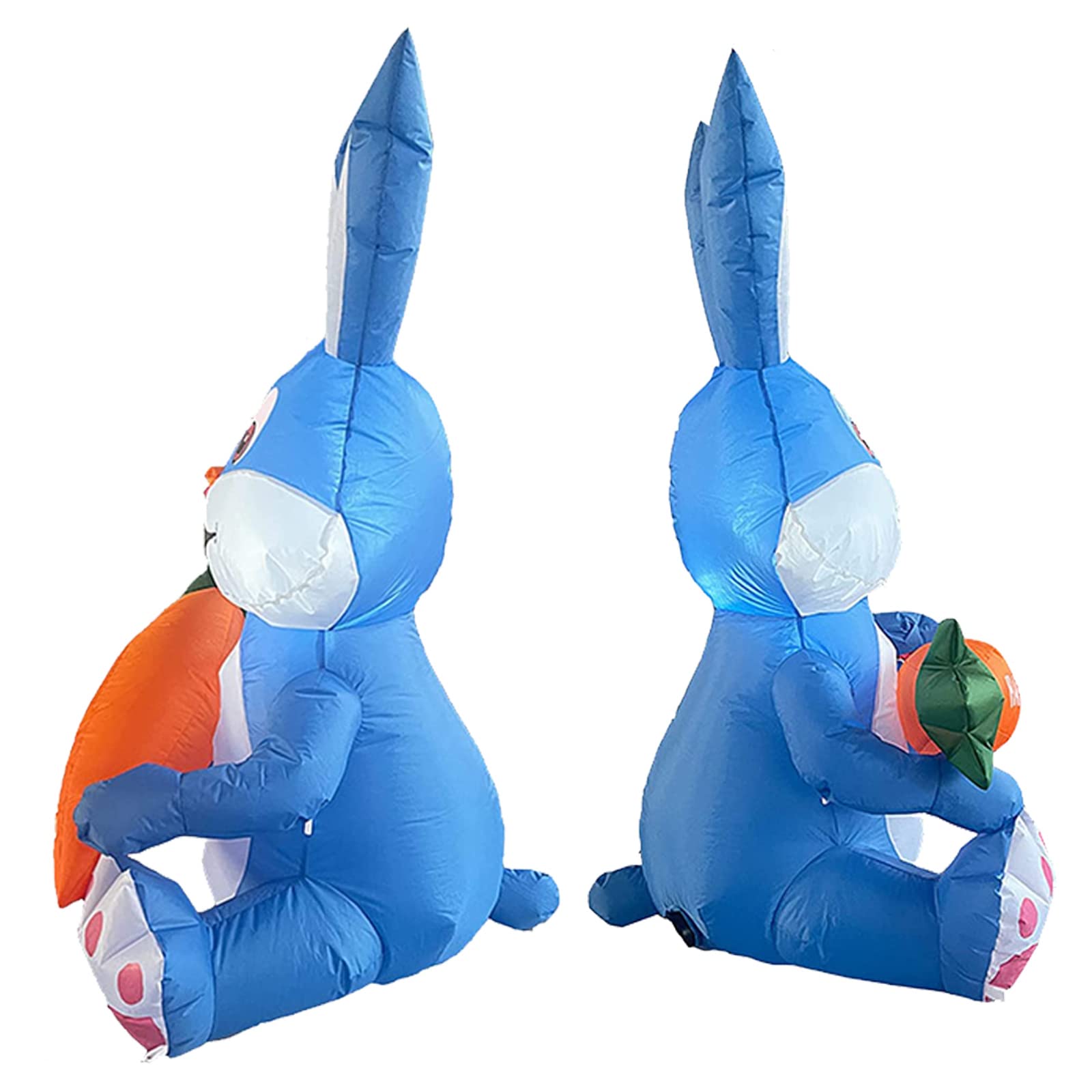 2 Pack Inflatable Bunny Garden Decorations - 1.2M Blue LED Light Up Easter Rabbit for Indoor Outdoor Yard, Party, Festival & Holiday Decor (Easter, Spring, Birthday, Wedding)
