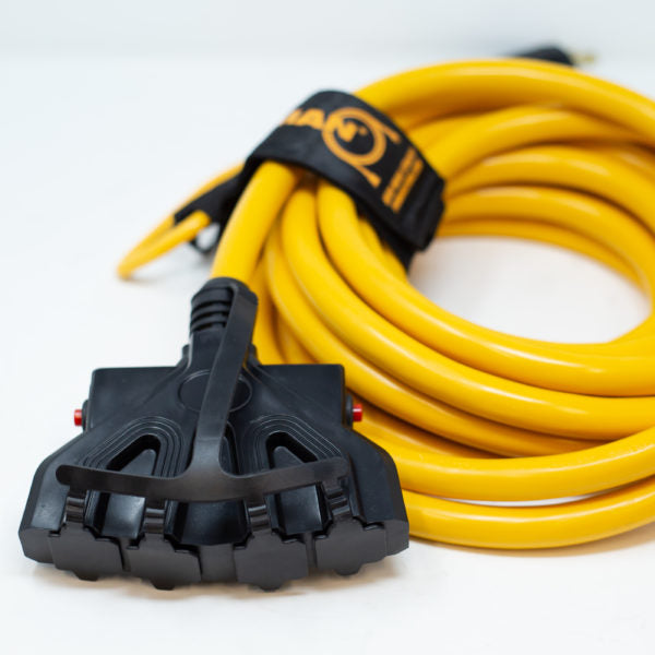 25' Heavy Duty L14-30P to (4) 5-20R Power Cord with Storage Strap | 30 Amp 125/250V Extension Cable for Generators, RVs & Outdoor Power Distribution | Perfect for Camping, Job Sites & Emergency Backup