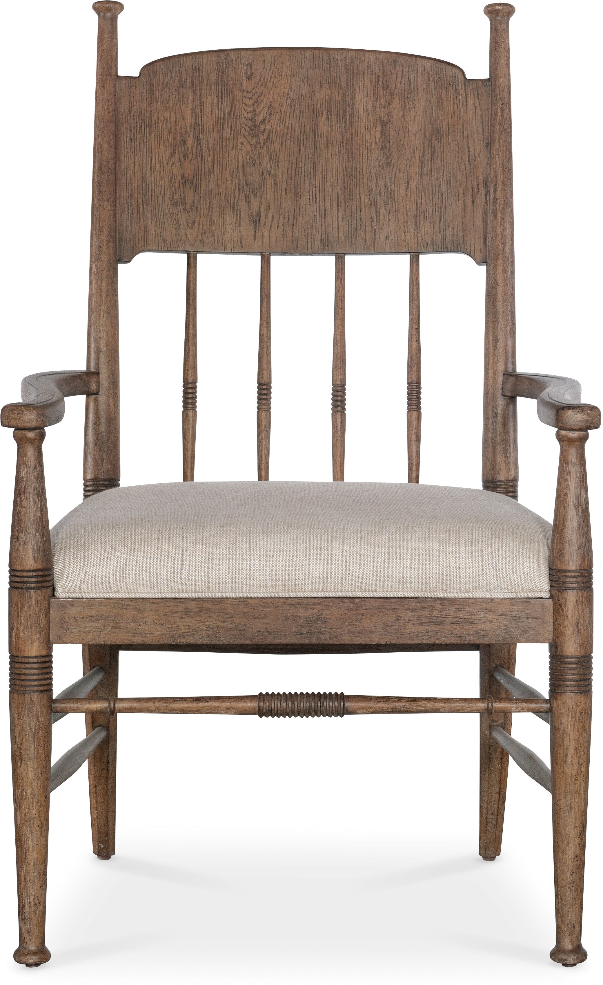 Americana Upholstered Arm Chair with Light Wood Frame - Comfortable Living Room Seating for Home & Office Use