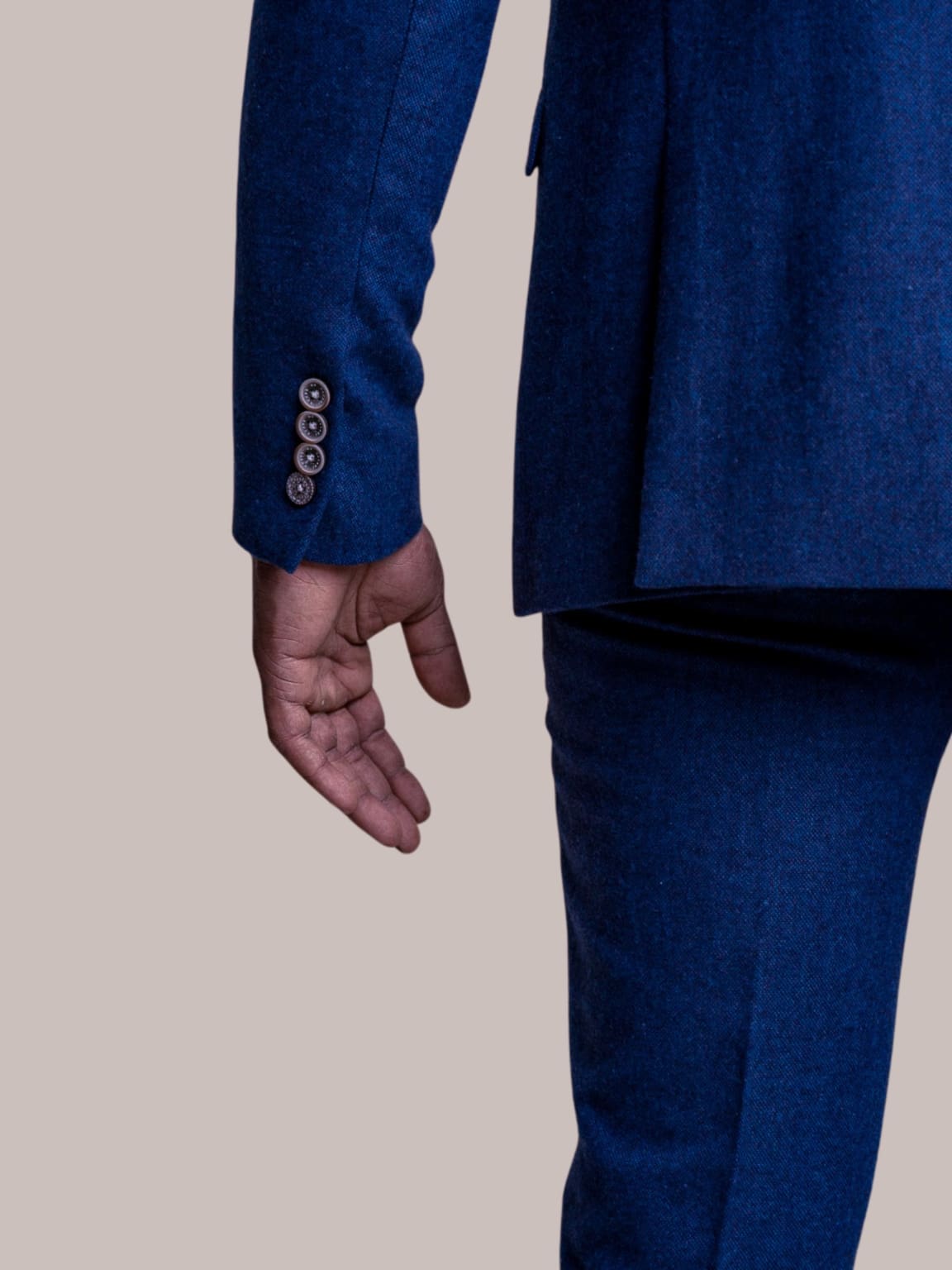 Cavani Orson Men's Blue 3 Piece Tweed Suit - Premium Slim Fit Wedding, Business & Formal Attire for Special Occasions