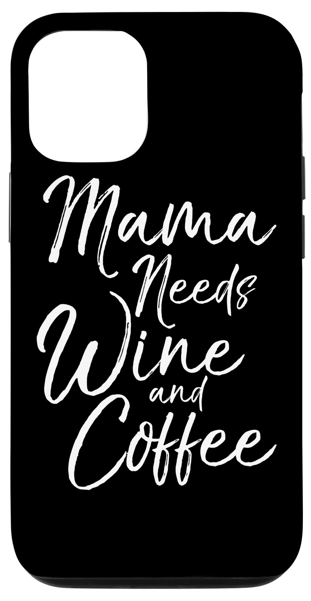 iPhone 12/12 Pro Phone Case with 'Wine Mom' Quote - Funny Gift for Moms Who Love Wine & Coffee | Perfect for Mother's Day, Birthdays & Everyday Use
