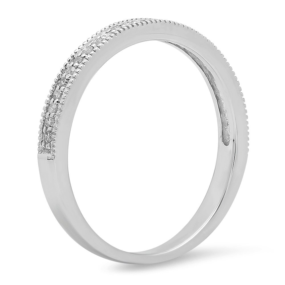 0.15 Cttw 10K Solid Gold Round Diamond Women's Anniversary Wedding Band Stackable Ring - Perfect for Bridal Jewelry, Engagement Gift & Everyday Elegance