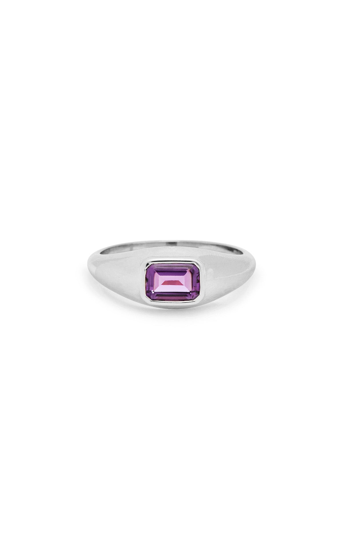 18K White Gold Amethyst Ring for Women - Elegant Jewelry Gift for Anniversary, Engagement & Special Occasions