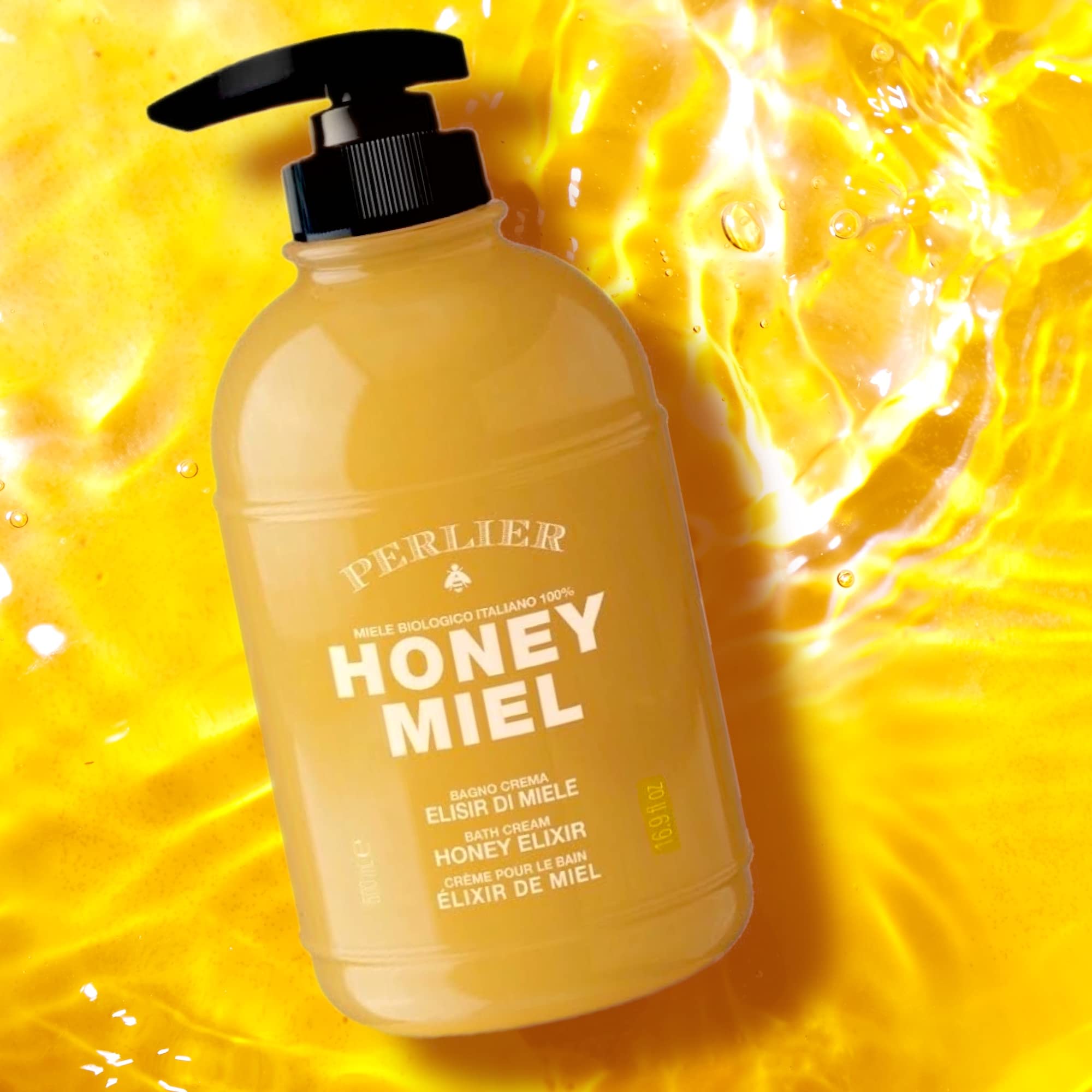 Perlier Honey Bath Cream - Organic Italian Honey for Moisturizing Skin | Shower & Bath Luxury