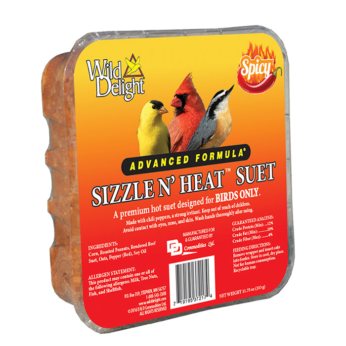 Wild Delight Sizzle N' Heat Suet Cakes - High Energy Bird Food for Wild Birds - Perfect for Backyard Bird Feeders in Winter & Cold Weather