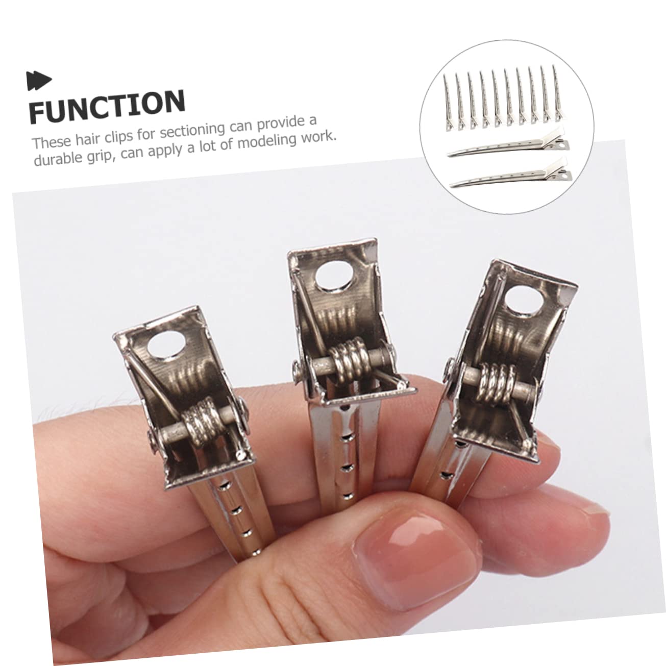 Professional 12pcs Round Hair Sectioning Clips for Styling - Salon & Barber Hairdressing Supplies by MERRYHAPY | Perfect for Hair Coloring, Cutting & Styling at Home or Salon