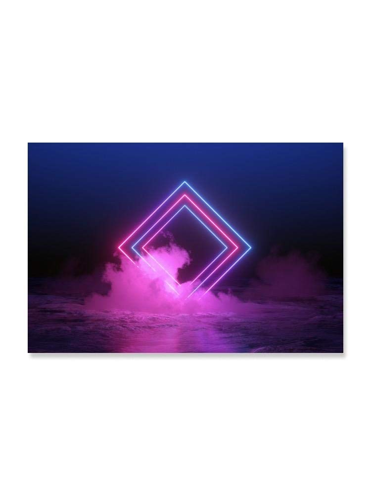 Vintage Neon Rhombus Fog Poster - Retro Wall Art Decor for Bedroom, Living Room & Office - Perfect for Aesthetic Room, Gaming Setup & Party Decor