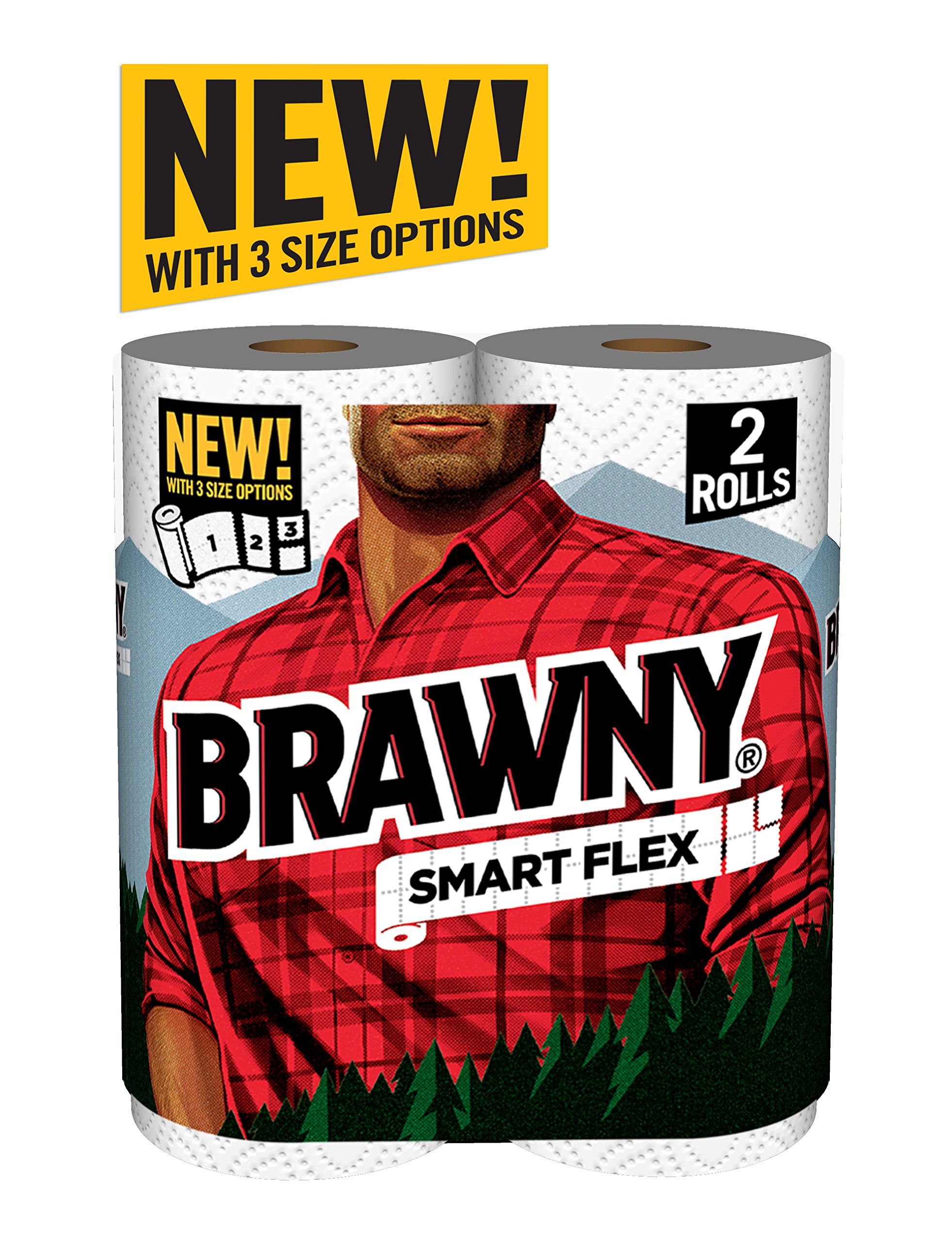Brawny Smart Flex Paper Towel Rolls - 2 Pack | Super Absorbent & Durable Kitchen Towels for Cleaning, Spills & Everyday Use