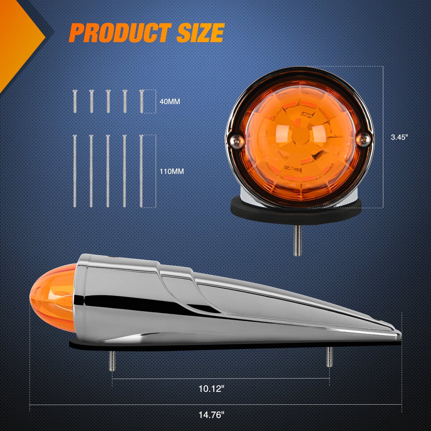 5PCS 18LED Amber Cab Roof Marker Lights - DOT Certified Truck Roof Clearance Lights for Semi Trucks, Trailers & RVs - Waterproof & Durable for All Weather Conditions - Perfect for Night Driving & Enhanced Road Safety