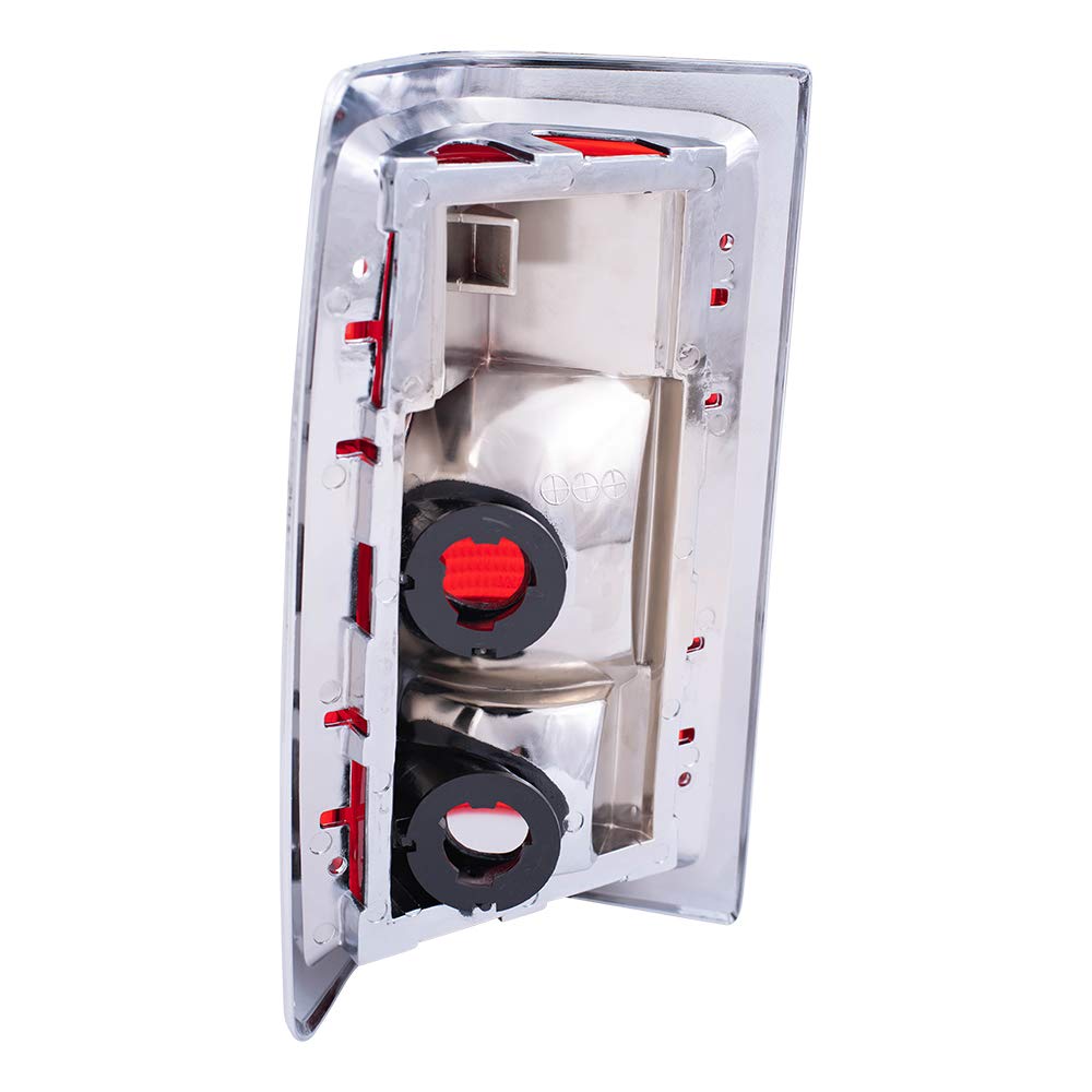 Brock Replacement Taillight Set - Driver & Passenger Side with Chrome Trim & Housing - Compatible with 1981-1993 Pickup Charger (Part# 4163151, 4163150) - Perfect for Restoration & Classic Truck Upgrades