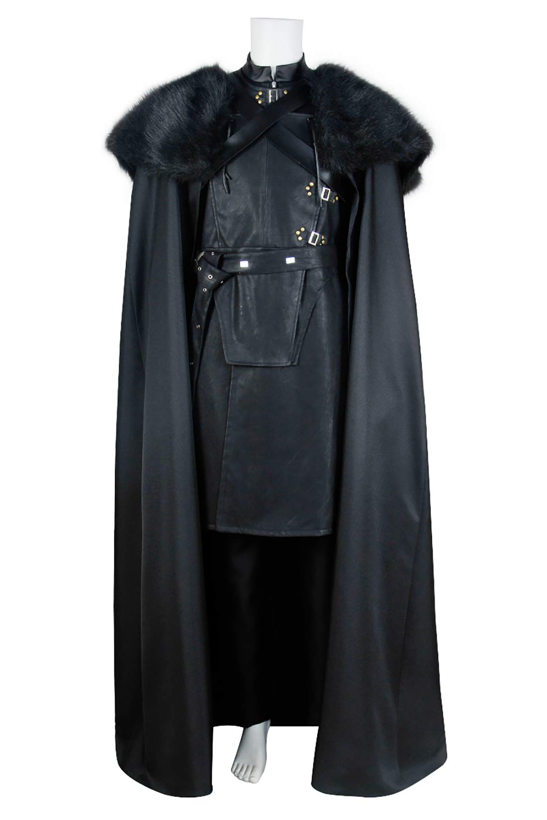 Jon Snow Costume Outfit - Game of Thrones Cosplay Cloak, Vest & Robe Set for Halloween, Comic Con & Medieval Themed Parties