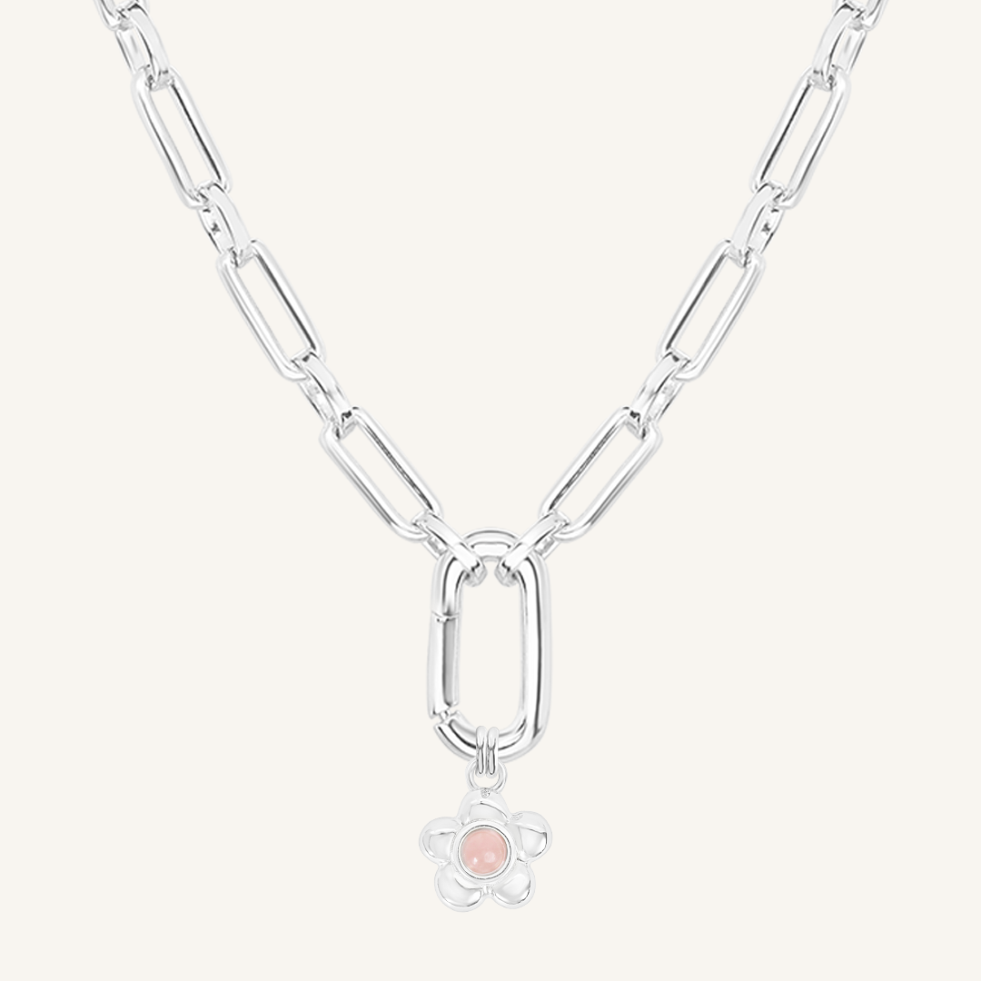 Blossom Charm Necklace - Floral Pendant Jewelry for Women, Dainty Rose Gold Necklace Gift for Her - Perfect for Weddings, Anniversaries & Everyday Elegance