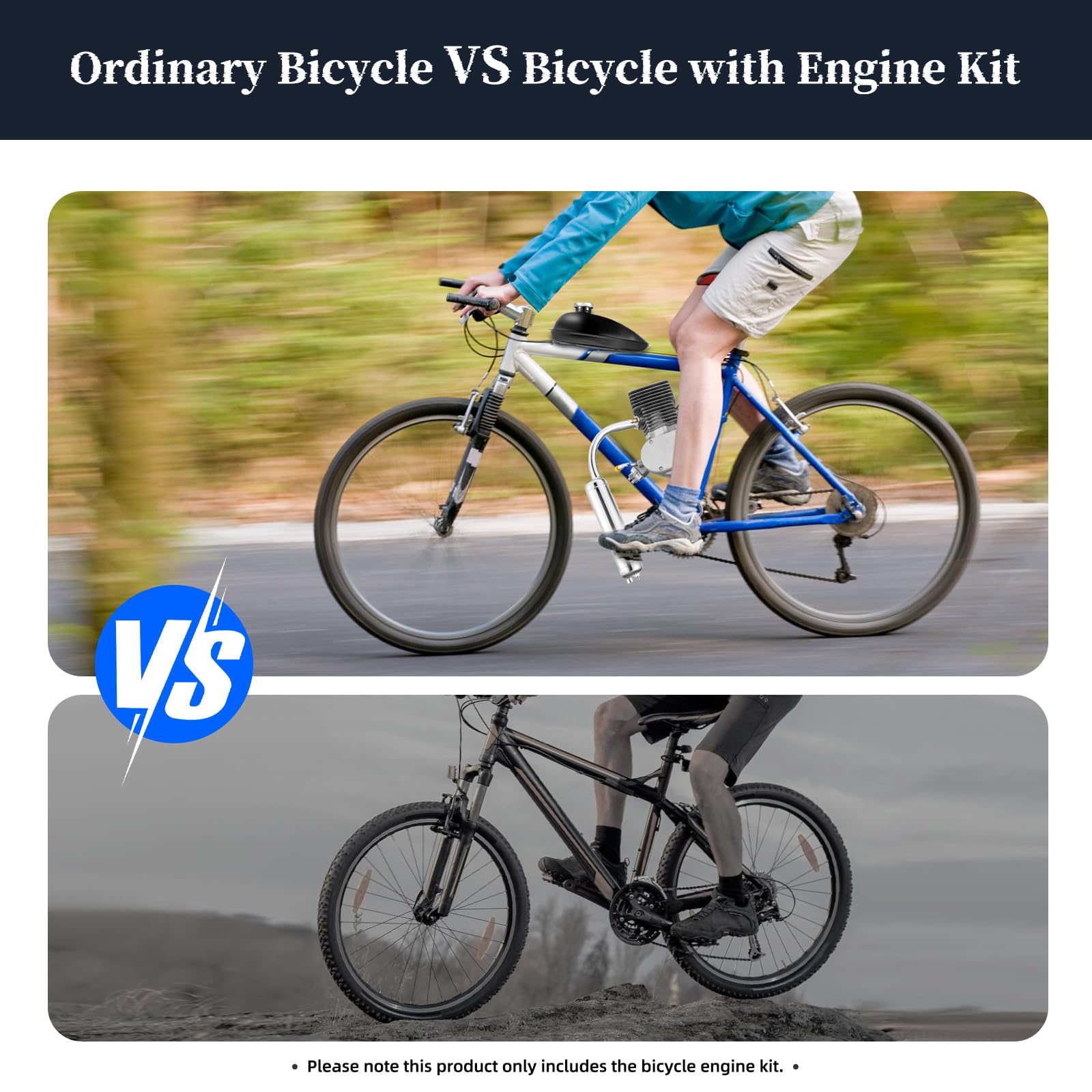 100CC 2-Stroke Bicycle Gasoline Engine Kit - Single Cylinder Air-Cooled Motor with 36T Sprocket for DIY Bike Motorization - Perfect for Commuting, Off-Road Adventures & Backyard Projects