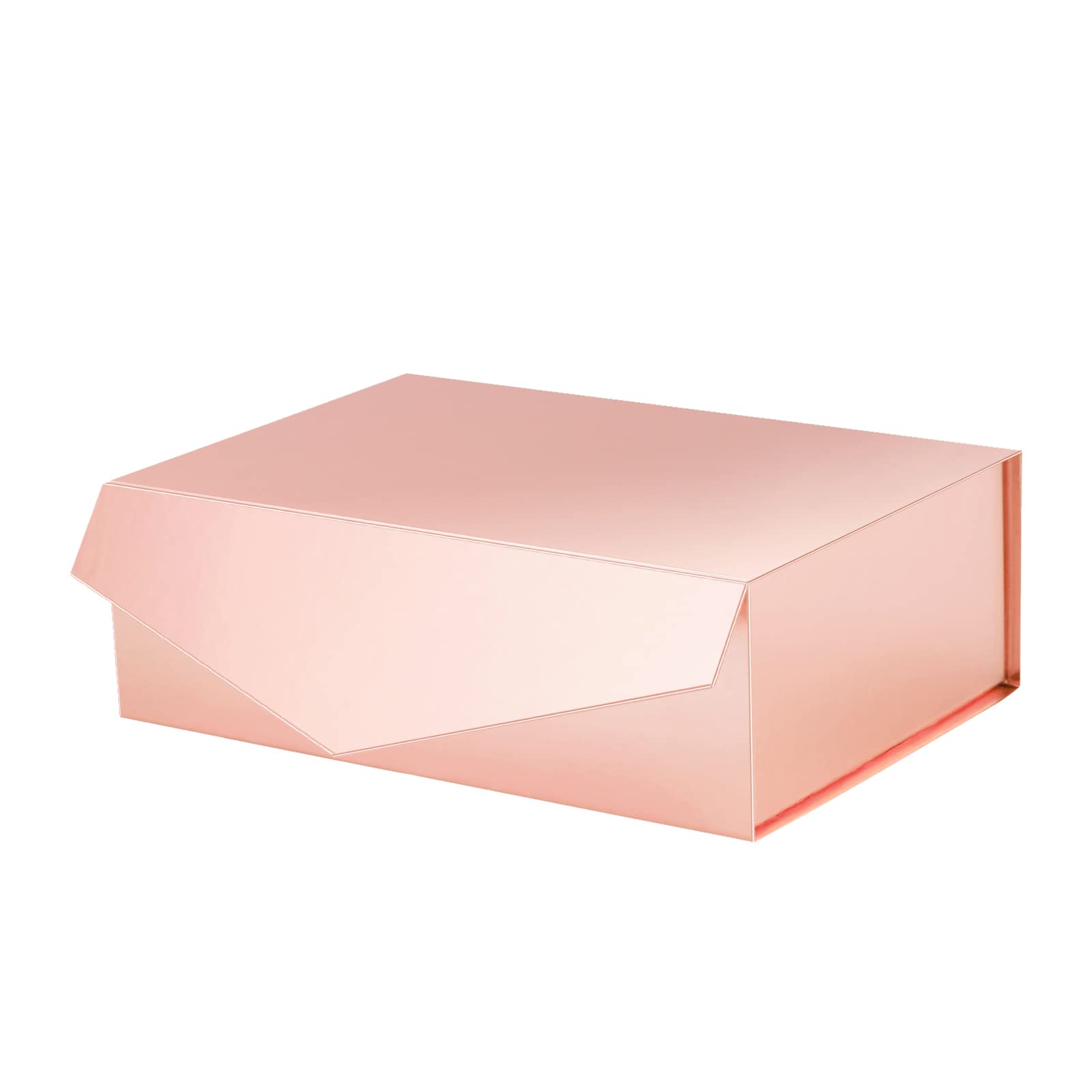 ROSEGLD 20-Pack 11.5x8.1x3.8 Inch Rose Gold Gift Boxes with Magnetic Lids - Elegant Bridesmaid, Christmas & Holiday Gift Packaging Boxes for Jewelry, Cosmetics & Party Favors (Glossy Finish)