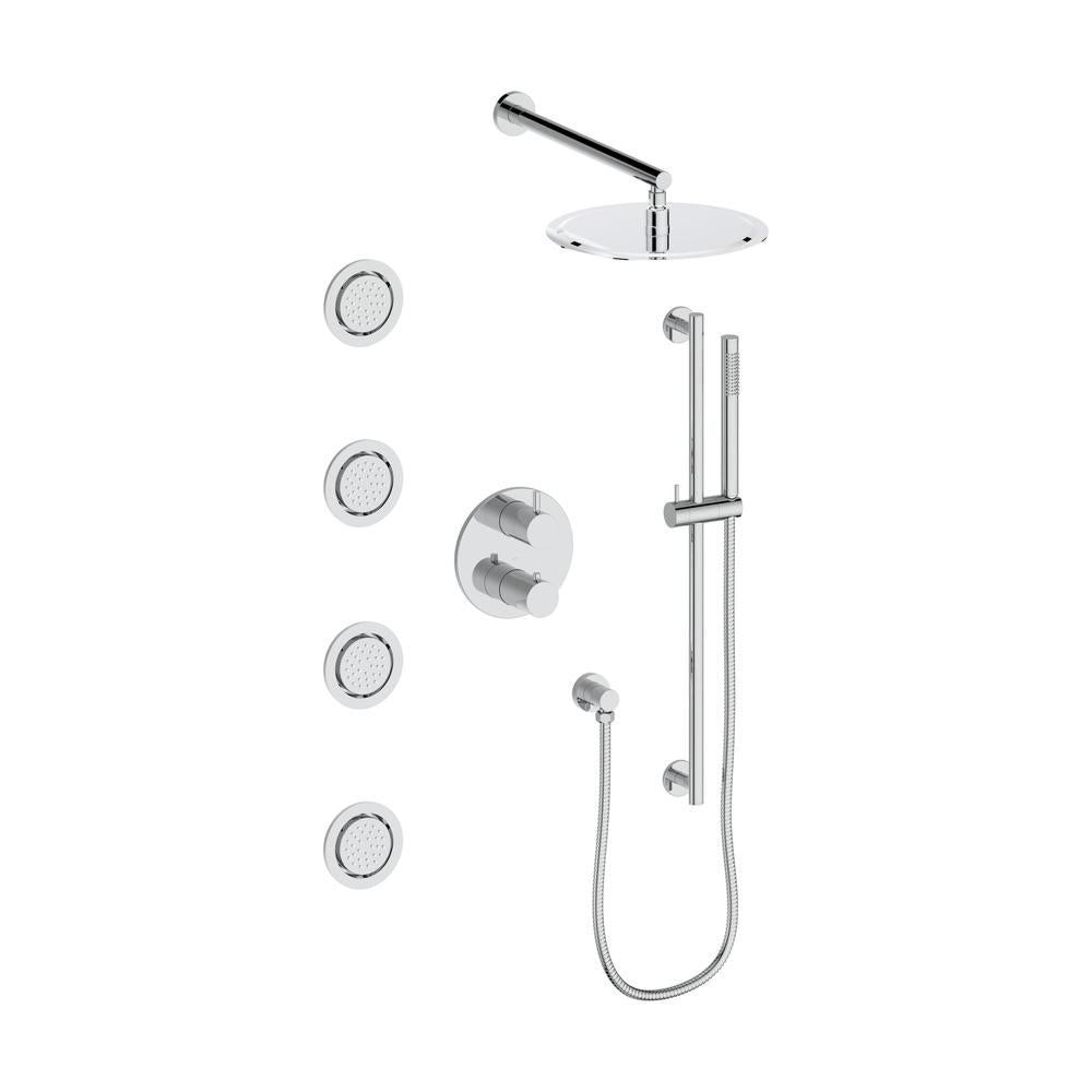 ZLINE Emerald Bay Thermostatic Shower System with 6 Body Jets - Chrome Finish (EMBY SHS T3 CH) for Luxury Spa Experience in Master Bathroom