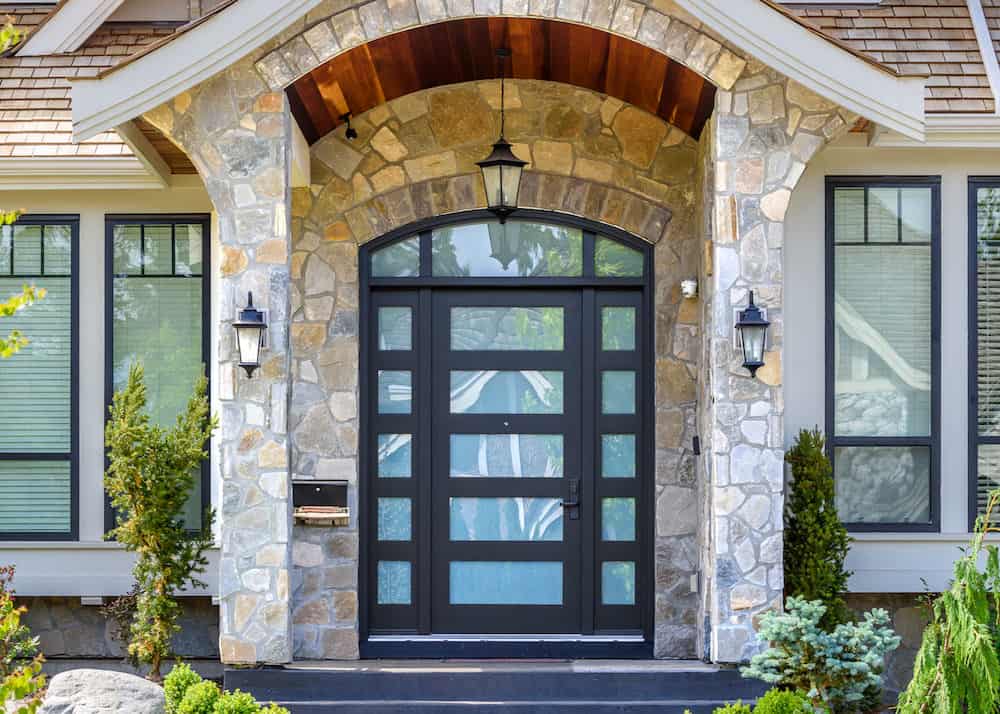 Atlas Contemporary Iron Door with Sidelights - Modern Security & Elegance for Home Entryway | Perfect for Front Door Replacement & Luxury Home Entrance