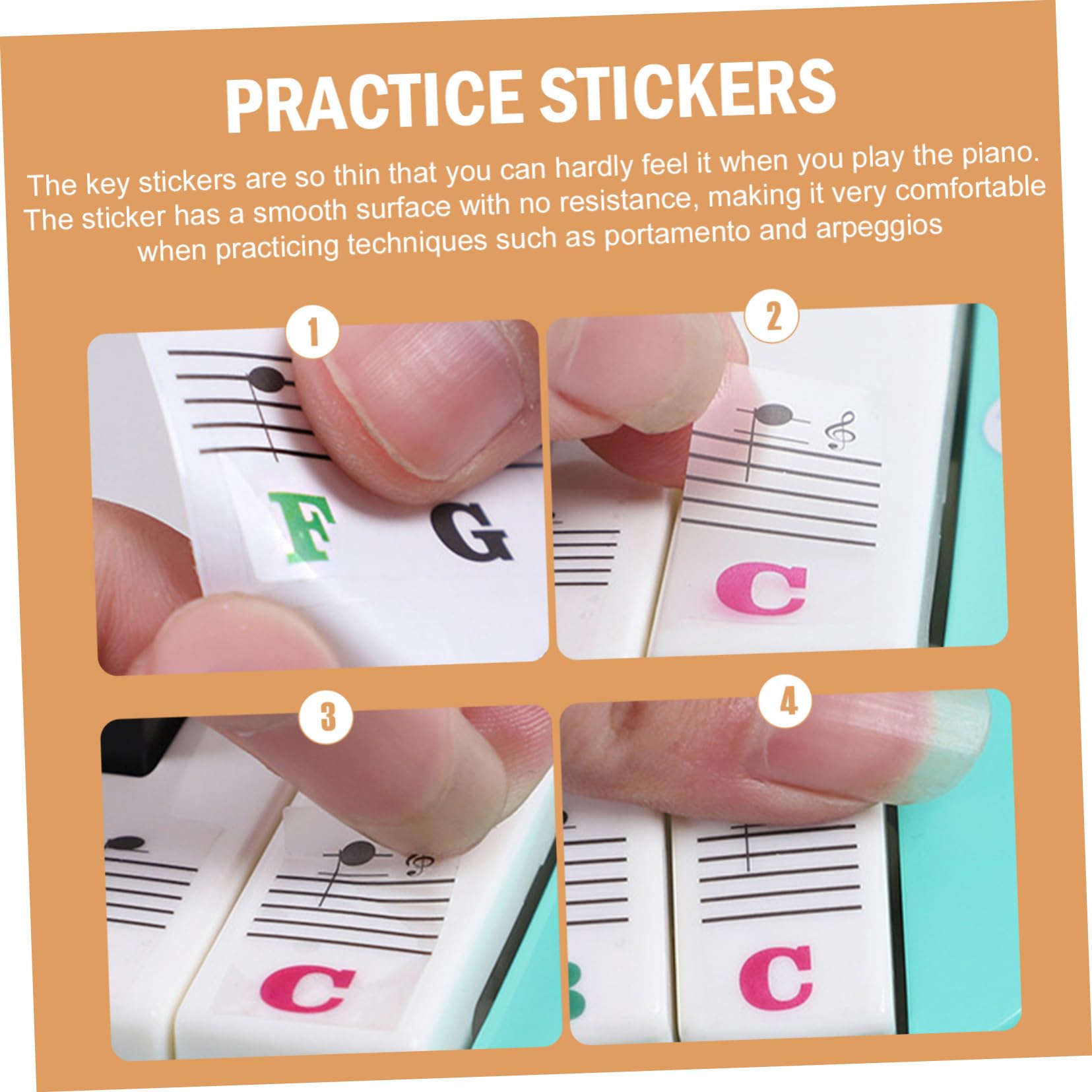 SUPVOX 6-Piece Piano Key Stickers for 32-Key Keyboard - PVC Harmonica Letter Stickers for Melodica, Organ & Music Instruments - Perfect for Beginners, Kids & Music Lessons