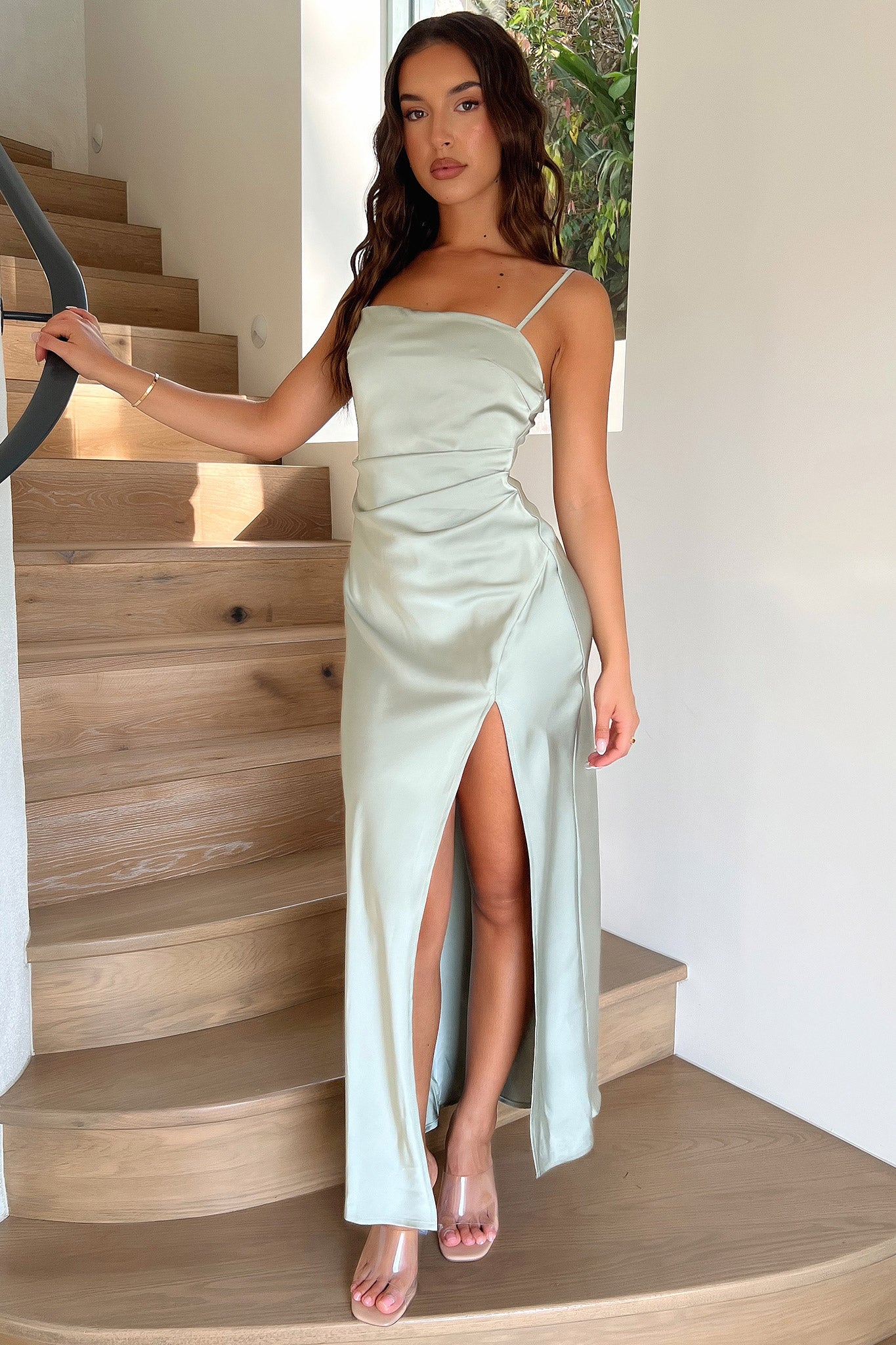 Manesh Maxi Dress for Women - Flowy Long Boho Summer Dress in Sage Green | Perfect for Beach Vacations, Music Festivals & Casual Outings