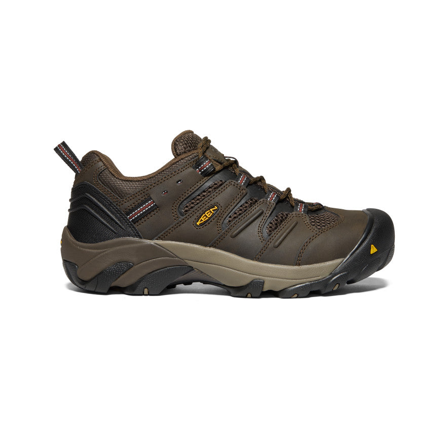 Men's Lansing Low Steel Toe Work Boots - Cascade Brown/Fired Brick - Durable Safety Shoes for Construction, Warehouse & Outdoor Work