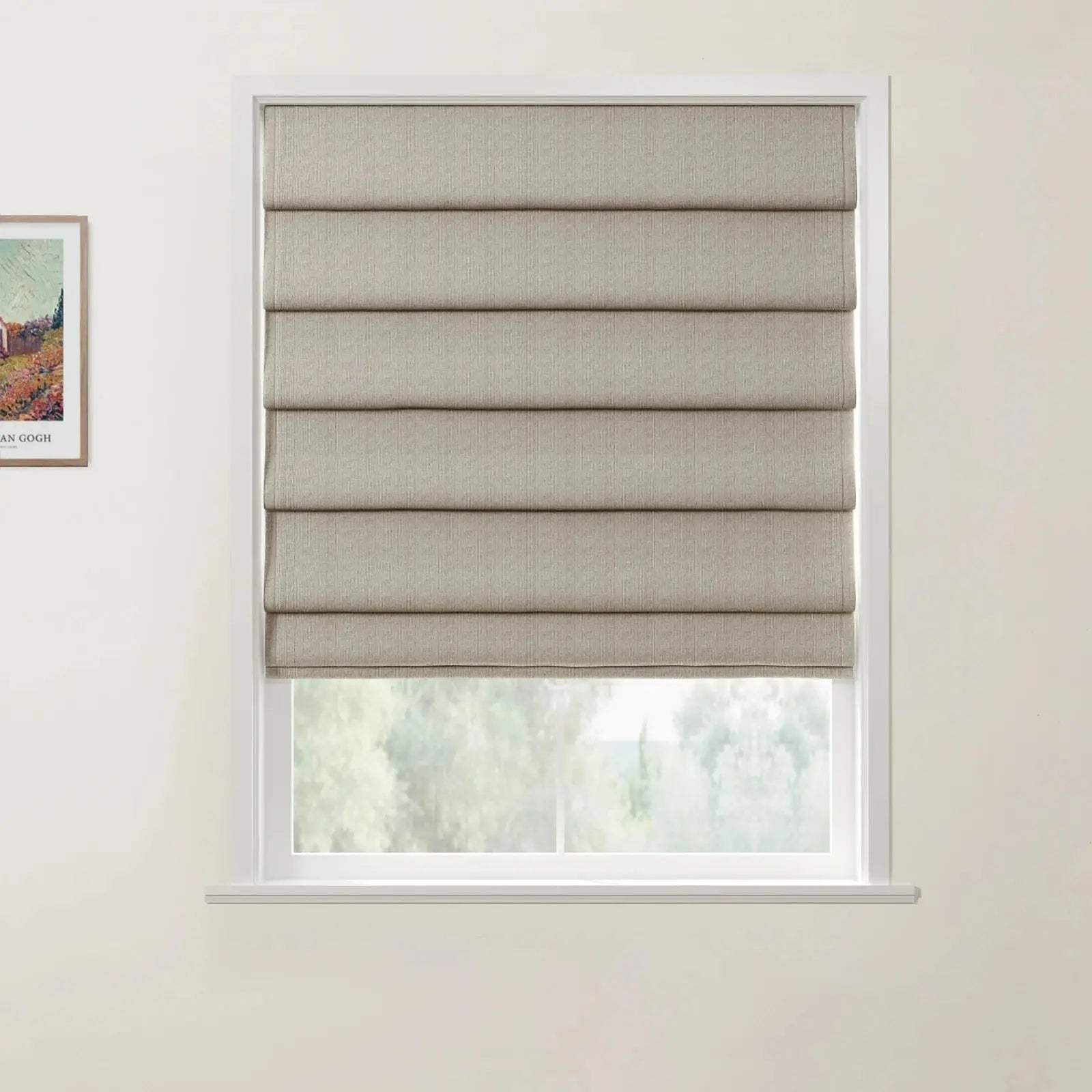 Custom Cordless Roman Shades - Blackout Window Blinds for Living Room, Bedroom & Home Decor - Easy to Install & Adjustable Light Control