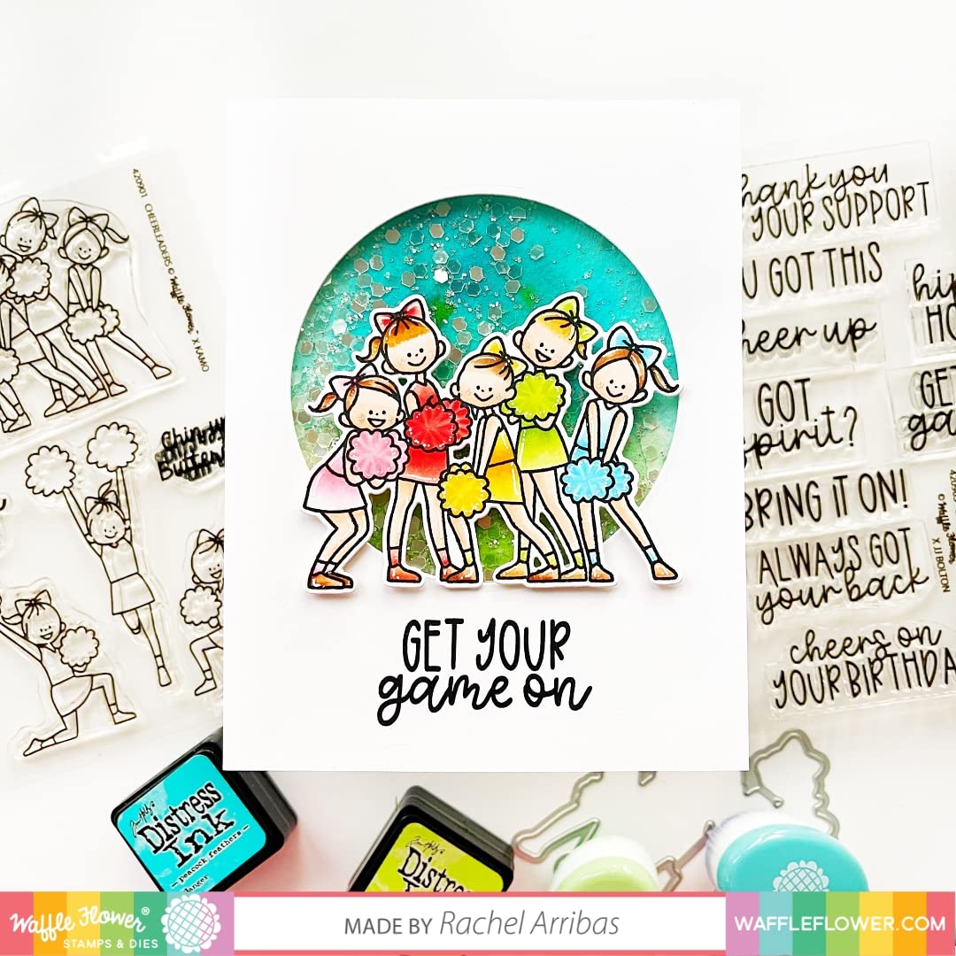 Cheer Up Sentiment Stamp Set by Cardmaker JJ Bolton - Handmade Waffle Flower Stamps for Greeting Cards, DIY Scrapbooking & Encouragement Gifts | Perfect for Card Making, Journaling & Crafting Projects