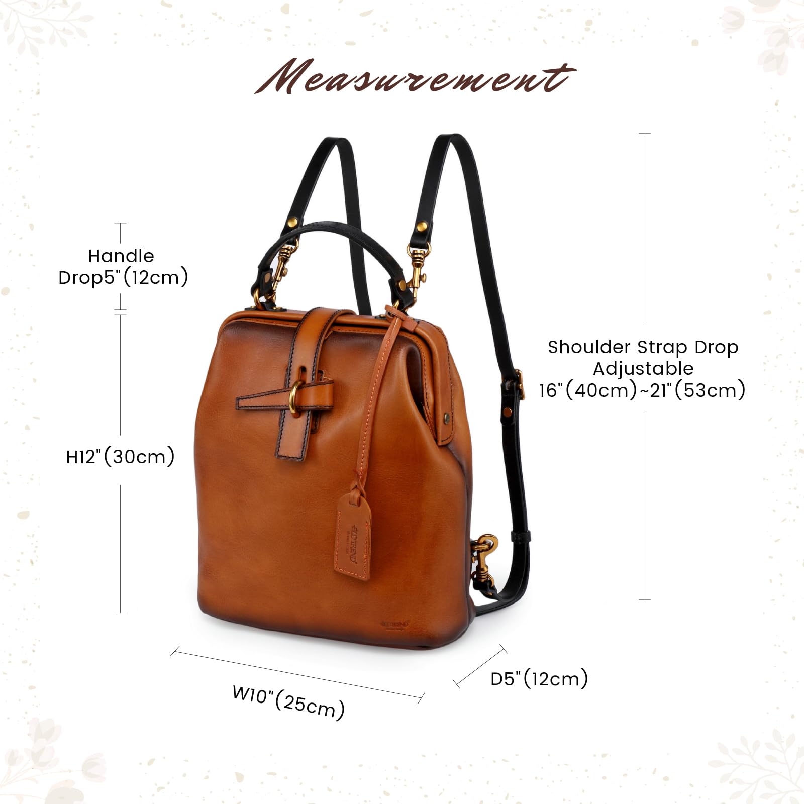 Genuine Leather Backpack Purse for Women - Convertible Shoulder Bag & Fashion Casual Backpack - Ladies Leather Shoulder Bag (Chestnut Ombre) - Perfect for Work, Travel & Everyday Use