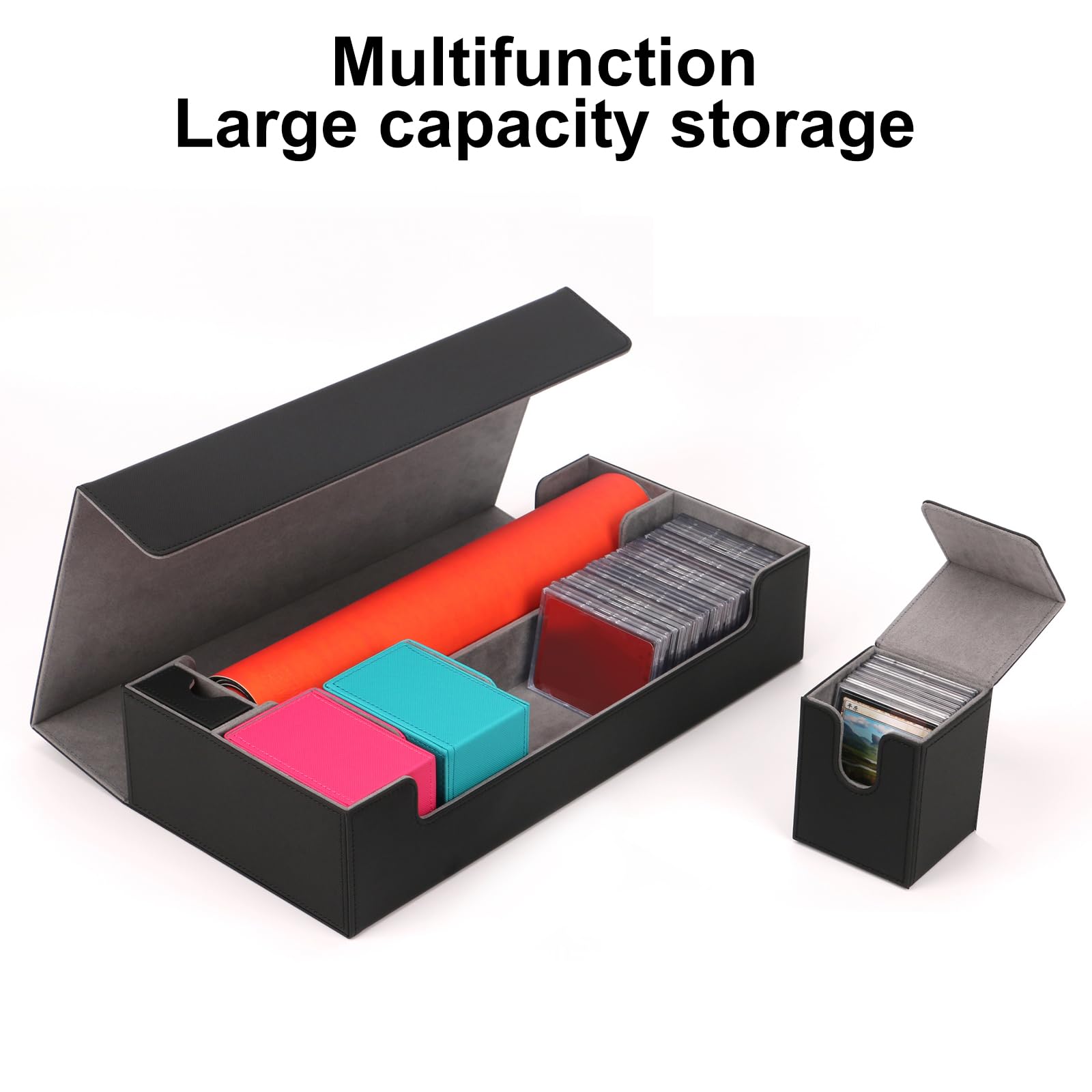 Premium Magnetic PU Leather Playing Cards Storage Box - TWEW Deck Case for Poker, Magic & Collectible Card Games - Perfect for Travel, Home & Game Nights