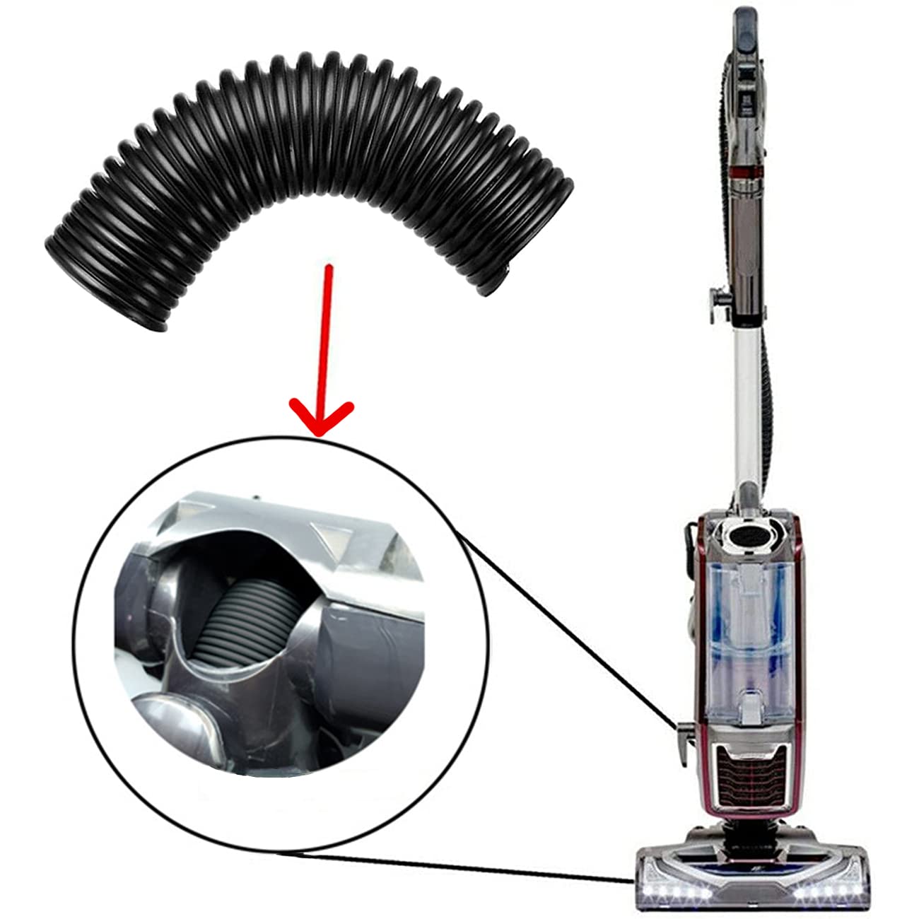 Shark Vacuum Hose Replacement - Compatible with Shark Rocket HV300, HV301, HV302, HV320, HV321 & Shark Rotator Vacuum Cleaners - Durable Lower Floor Nozzle Hose for Powerful Suction - Perfect for Pet Hair, Hard Floors & Deep Cleaning Carpets