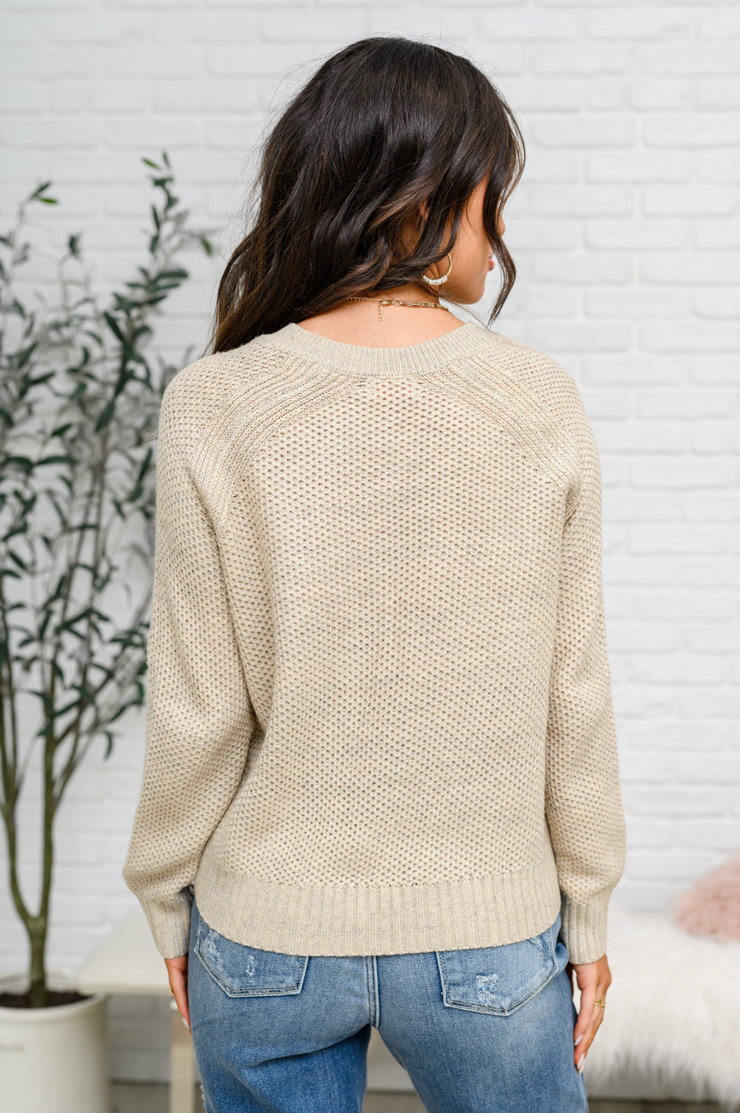 Cozy Oatmeal Chai Latte V-Neck Sweater for Women | Soft Knit Pullover | Perfect for Fall & Winter Layering, Casual Outfits, and Coffee Dates