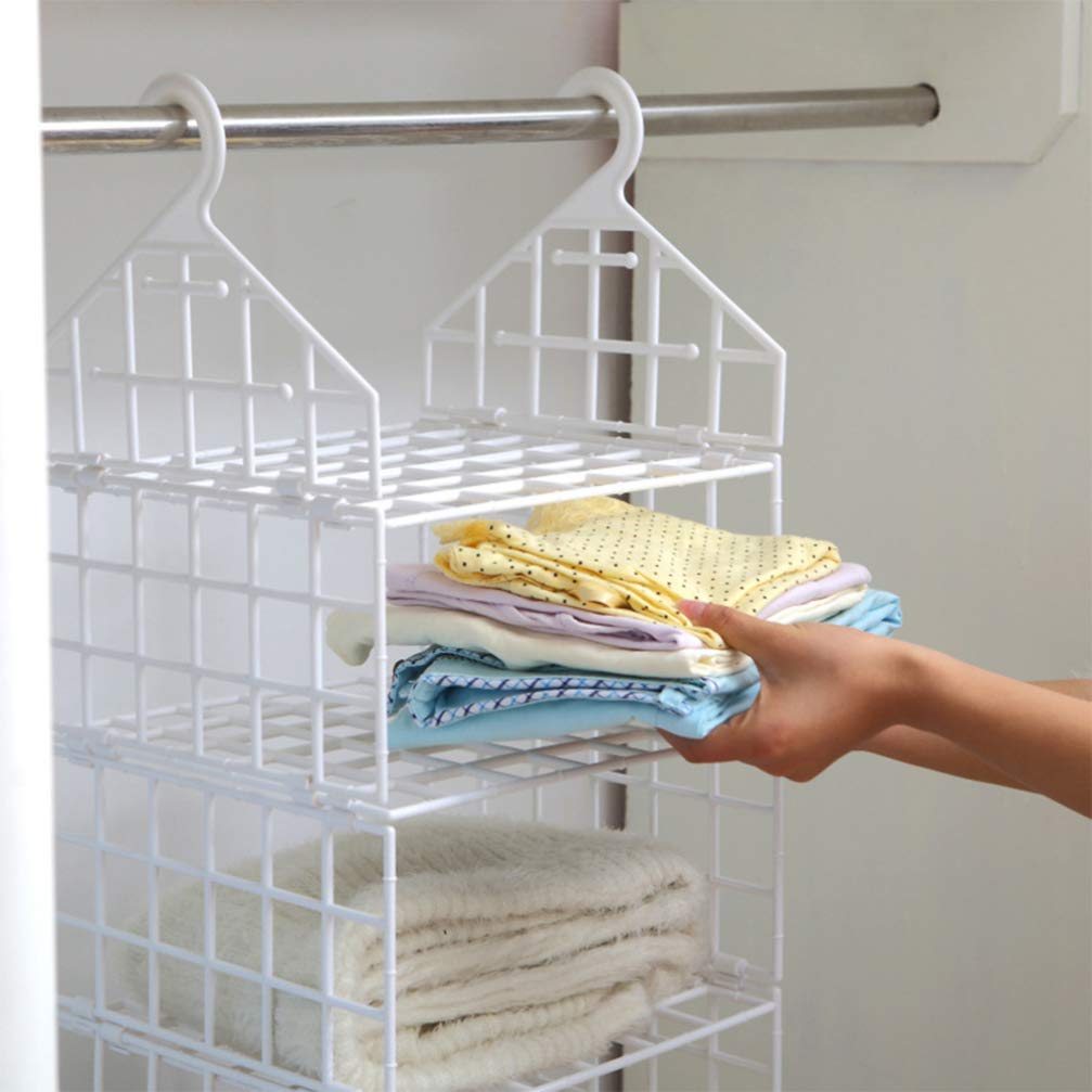 ARTIBETTER Collapsible Clothes Rack - Foldable Clothing Organizer with Shelves for Wardrobe, Closet & Laundry Room - Space Saving Storage Solution for Shirts, Pants & Accessories - White