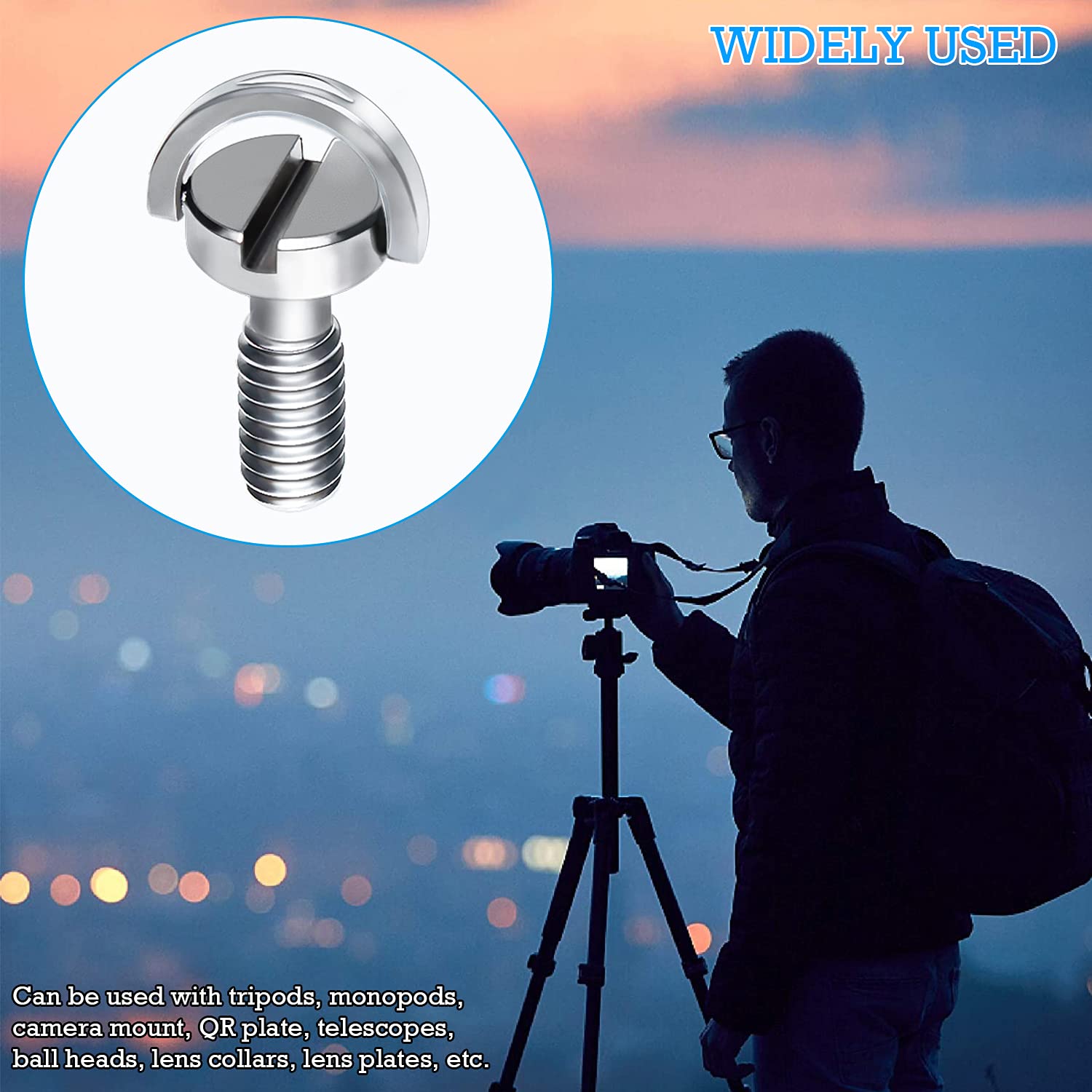 1/4 Inch Stainless Steel Camera Mounting Screws (5-Pack) - Durable Tripod & Tray Fasteners for DSLR, Mirrorless & Video Cameras - Perfect for Photography, Videography & Studio Equipment Setup