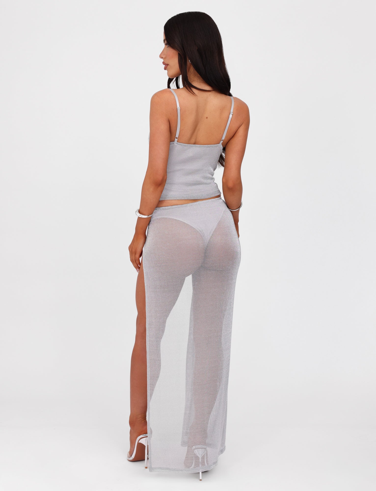 WYNNE SKIRT - Grey Silver Women's A-Line Skirt for Office, Party & Casual Wear | Comfortable & Stylish Midi Skirt for Everyday Outfits