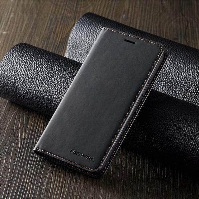 Premium Magnetic Leather Flip Wallet Case for Apple iPhone 11 - Luxury Anti-Scratch Business Phone Cover with Card Slots | Perfect for Office, Travel & Everyday Use