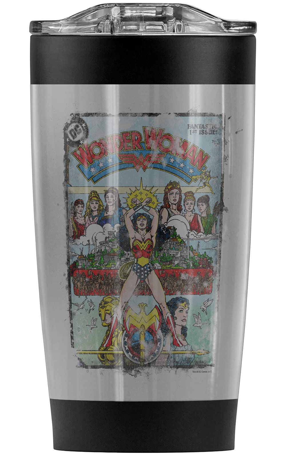 Wonder Woman Vol 1 Stainless Steel Tumbler 20oz - Vacuum Insulated Coffee Travel Mug with Leakproof Lid | Keeps Hot & Cold Beverages for Hours | Perfect for Office, Gym, Camping & Commuting