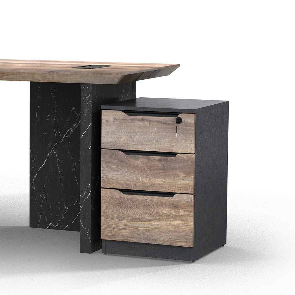 LOGAN 150cm Executive Desk - Reversible Design in Warm Oak & Black - Perfect for Home Office, Study & Workspace