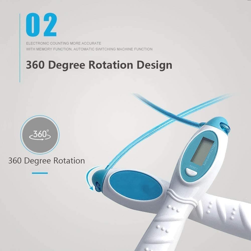 Tangle-Free Speed Jump Rope for Fitness - Adjustable Skipping Rope for Workout, Home Exercise & Weight Loss | Perfect for Cardio Training, Boxing & CrossFit (Blue)