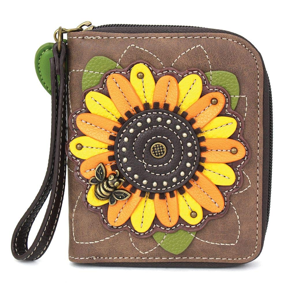 Chala Handbags Sunflower Zip-Around Wristlet Wallet - Stylish & Compact Women's Clutch for Everyday Use, Parties & Travel Accessories