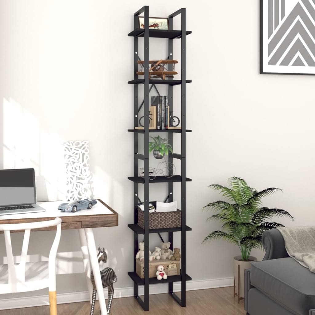 6-Tier Bookcase Storage Cabinet - Multipurpose Bookshelf & Display Shelf for Living Room, Bedroom, Office - 15.7
