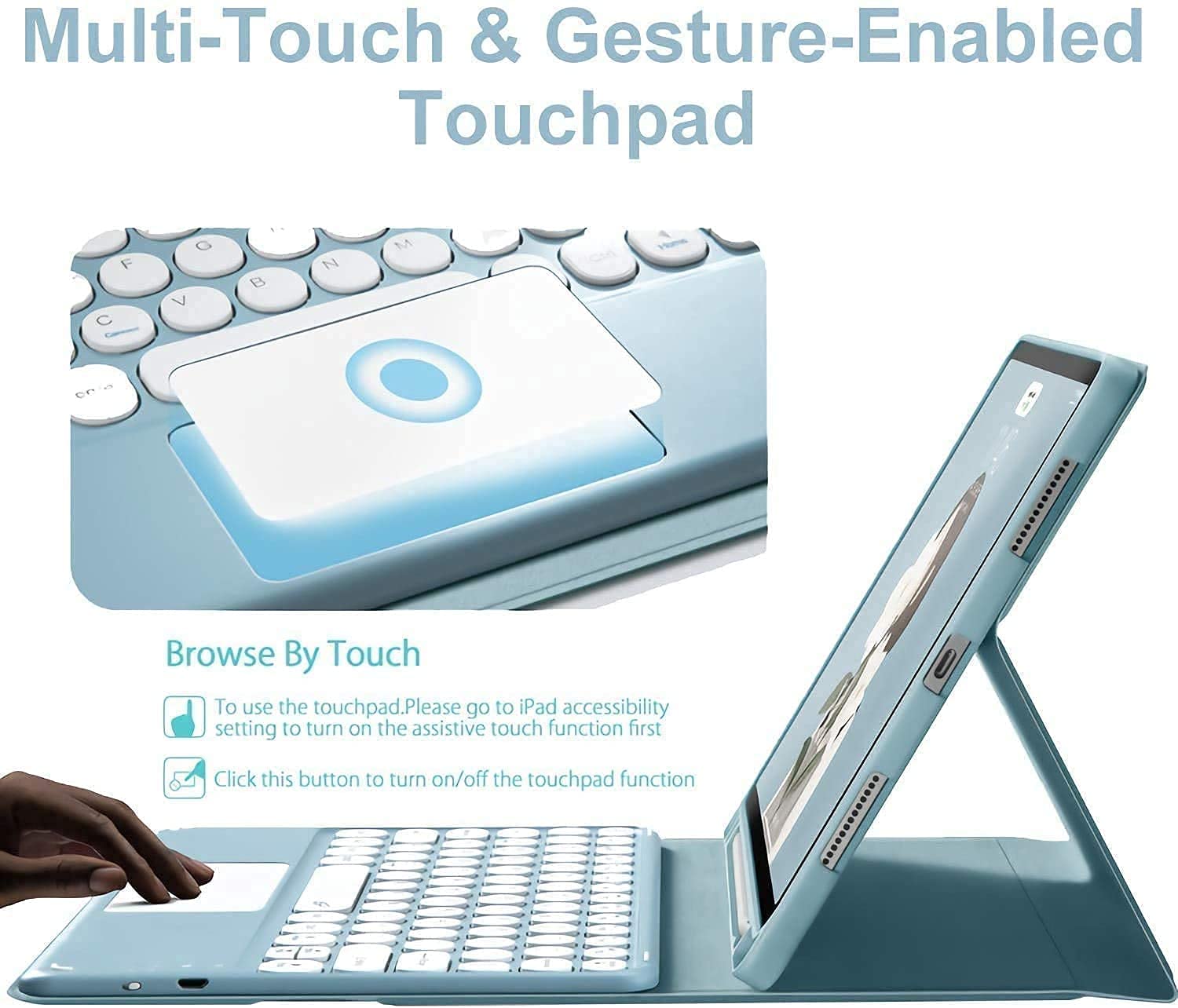 Premium Detachable Keyboard Case with Touchpad for iPad Air 13