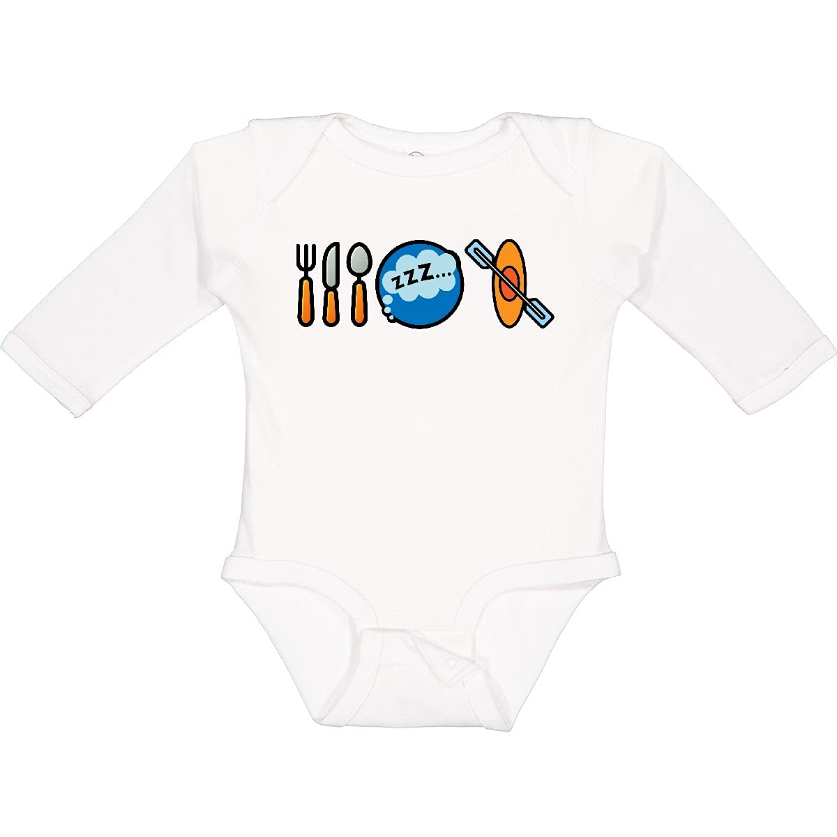 Inktastic Kayaking Eat Sleep Kayak Long Sleeve Baby Bodysuit - Perfect for Outdoor Adventures, Kayaking Enthusiasts & Water Sports Lovers