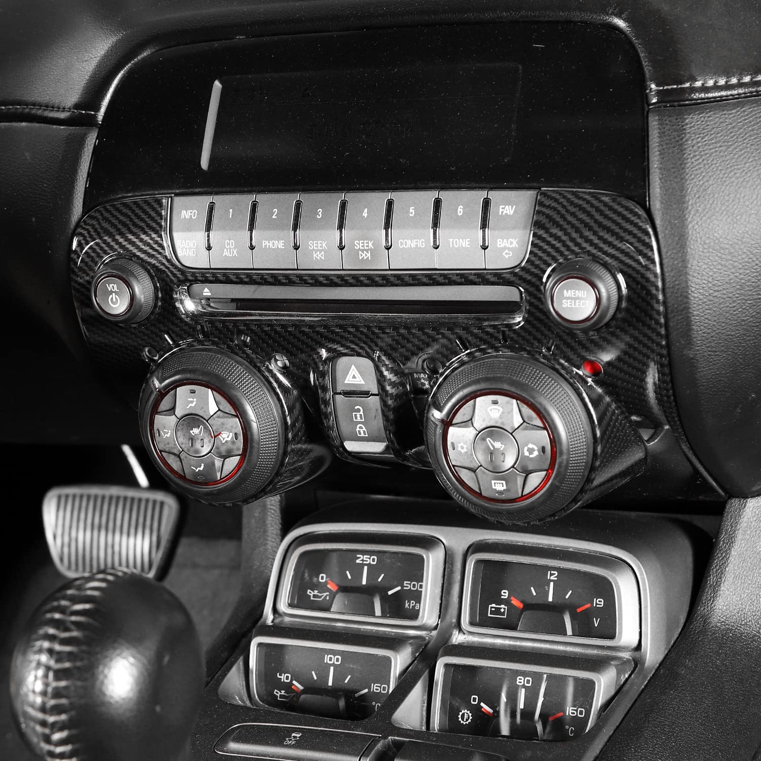 Carbon Fiber Center Console Dashboard Radio Panel Trim for 2010-2015 Chevy Camaro - Upgrade Interior with Premium Style (Perfect for Car Enthusiasts & Custom Builds)