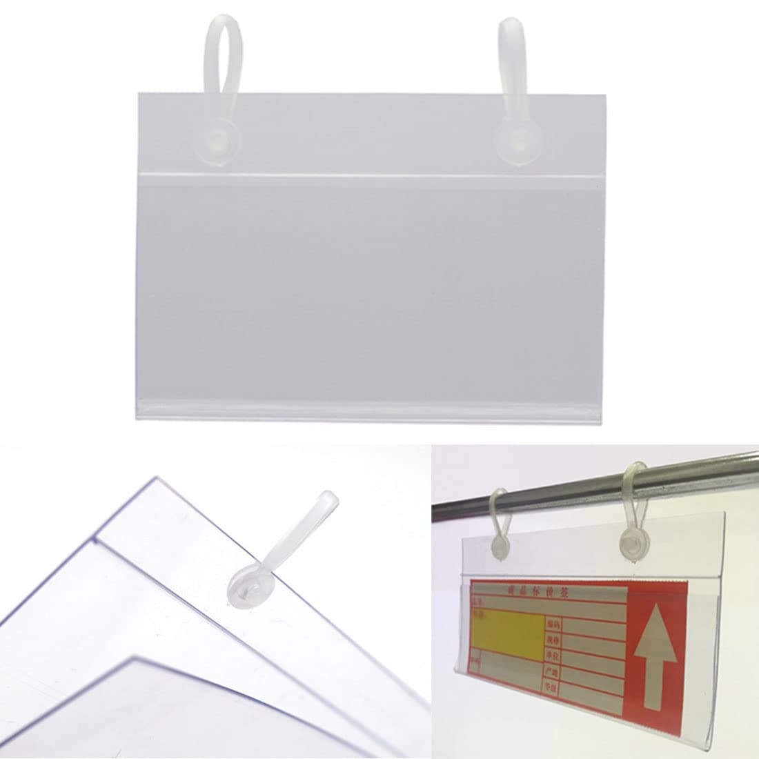 Reusable Plastic Shelf Labels - 100PCS Wire Tag Holders for Retail & Supermarkets - Perfect for Price Tagging & Product Display